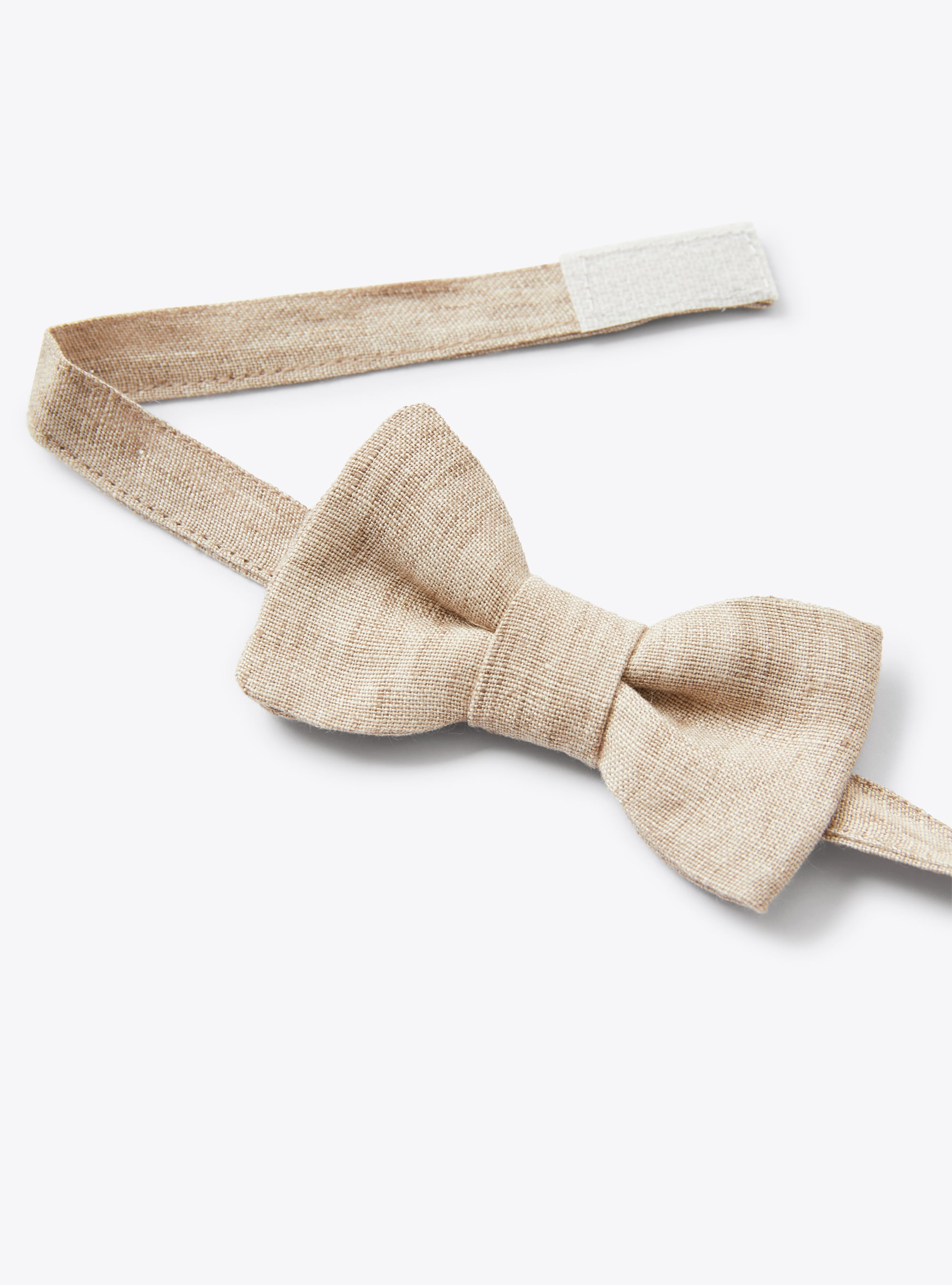Bow tie in beige-mélange linen - Brown | Il Gufo