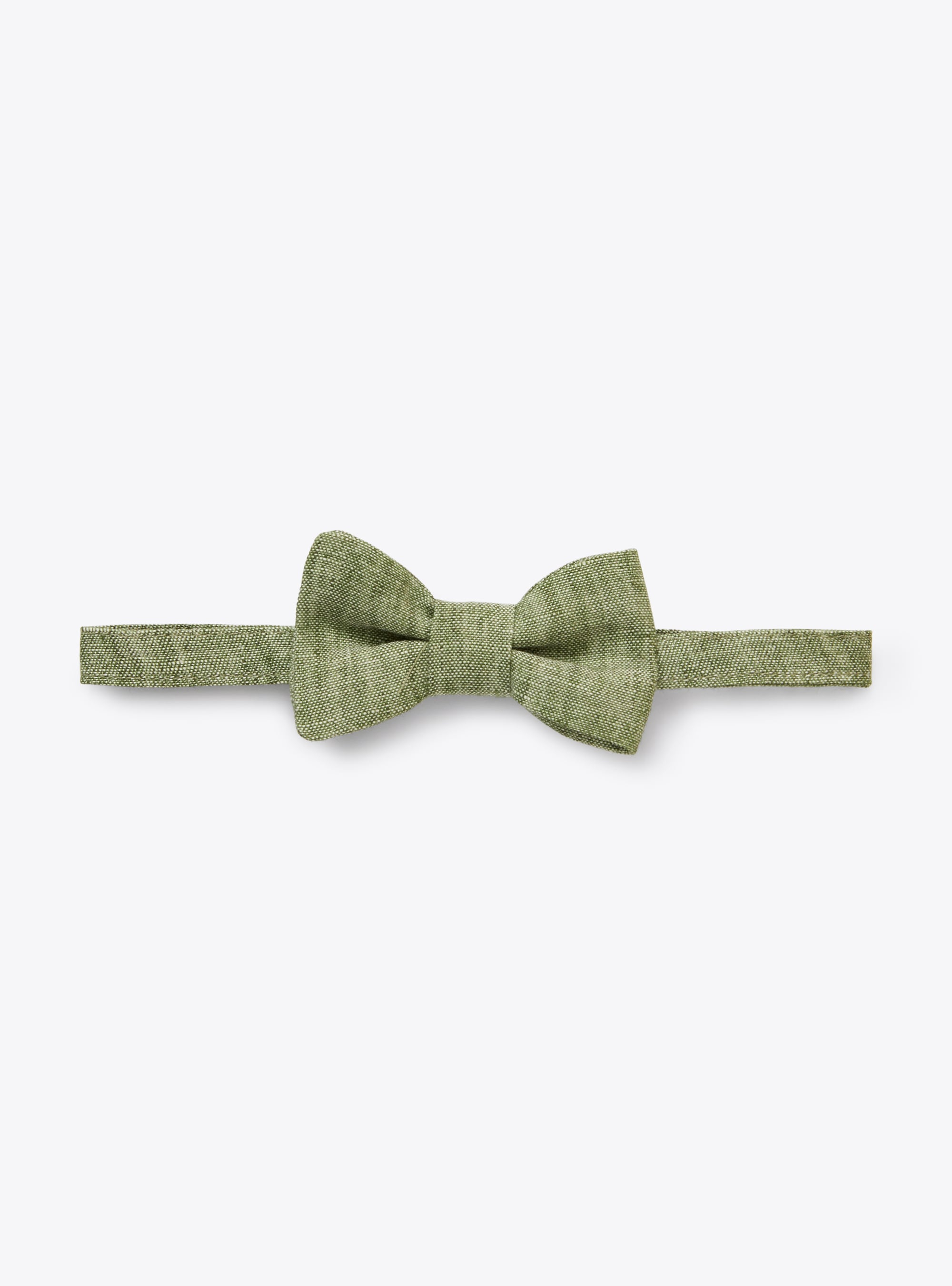 Bow tie in mélange sage-green linen - Accessories - Il Gufo
