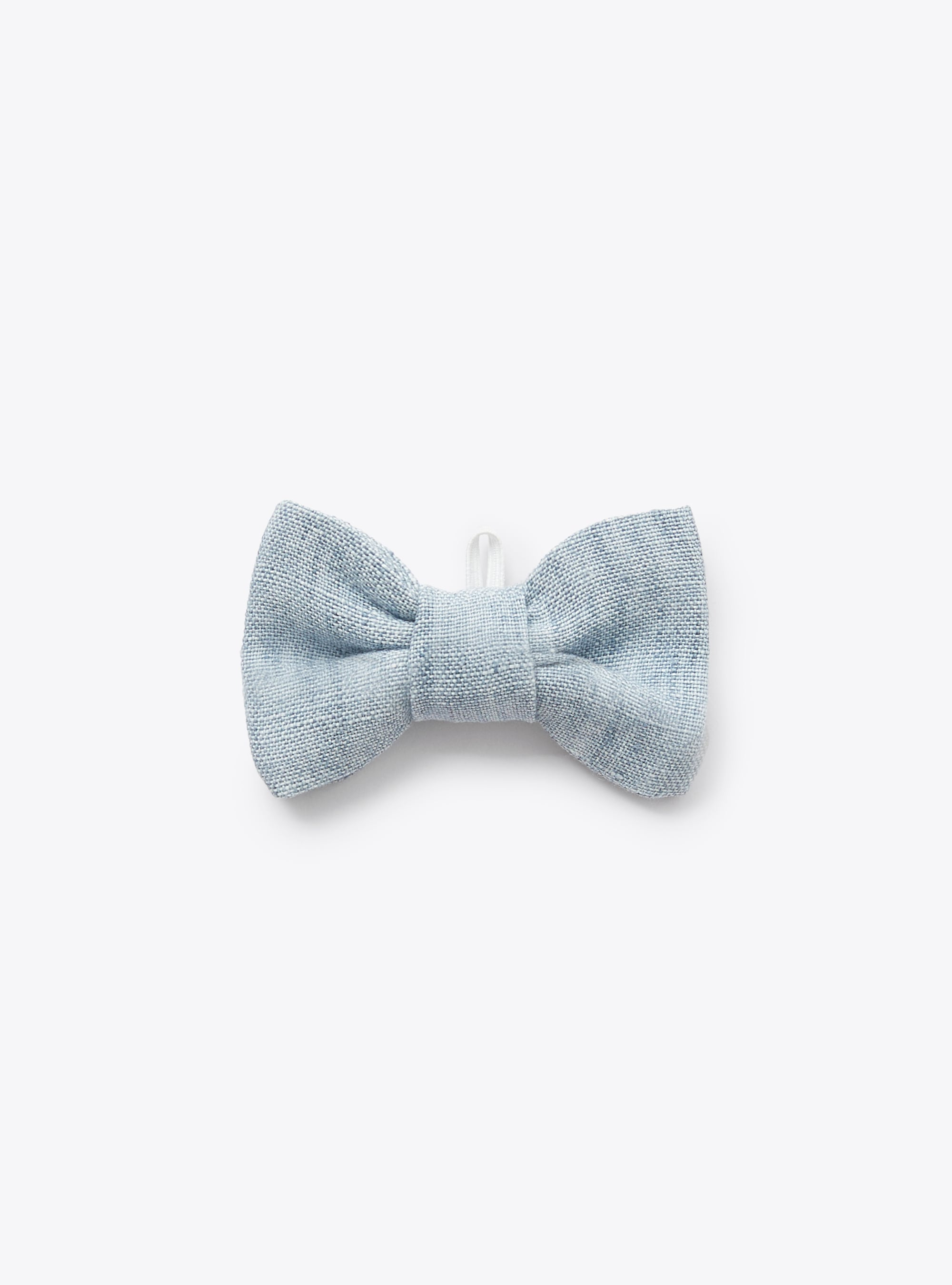 Bow tie for baby boys in sky-blue linen - Accessories - Il Gufo