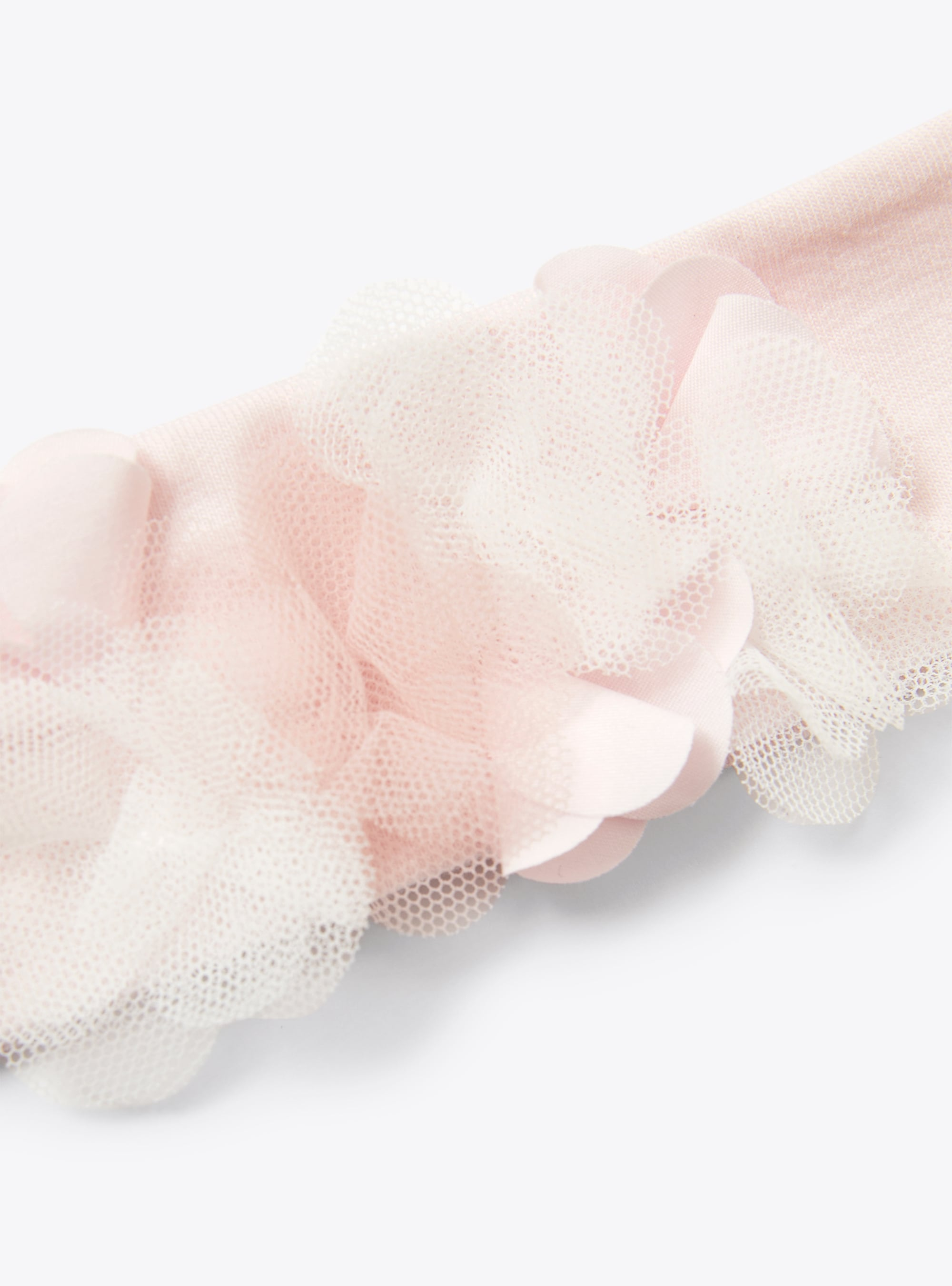 Headband for baby girls with tulle flowers - Pink | Il Gufo