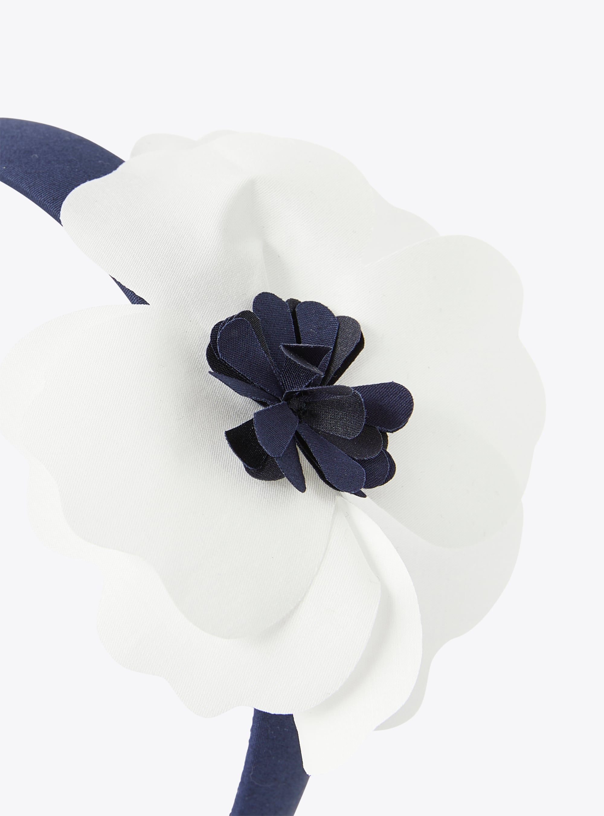 Serre-tête bleu avec fleur blanche appliquée - Bleu | Il Gufo