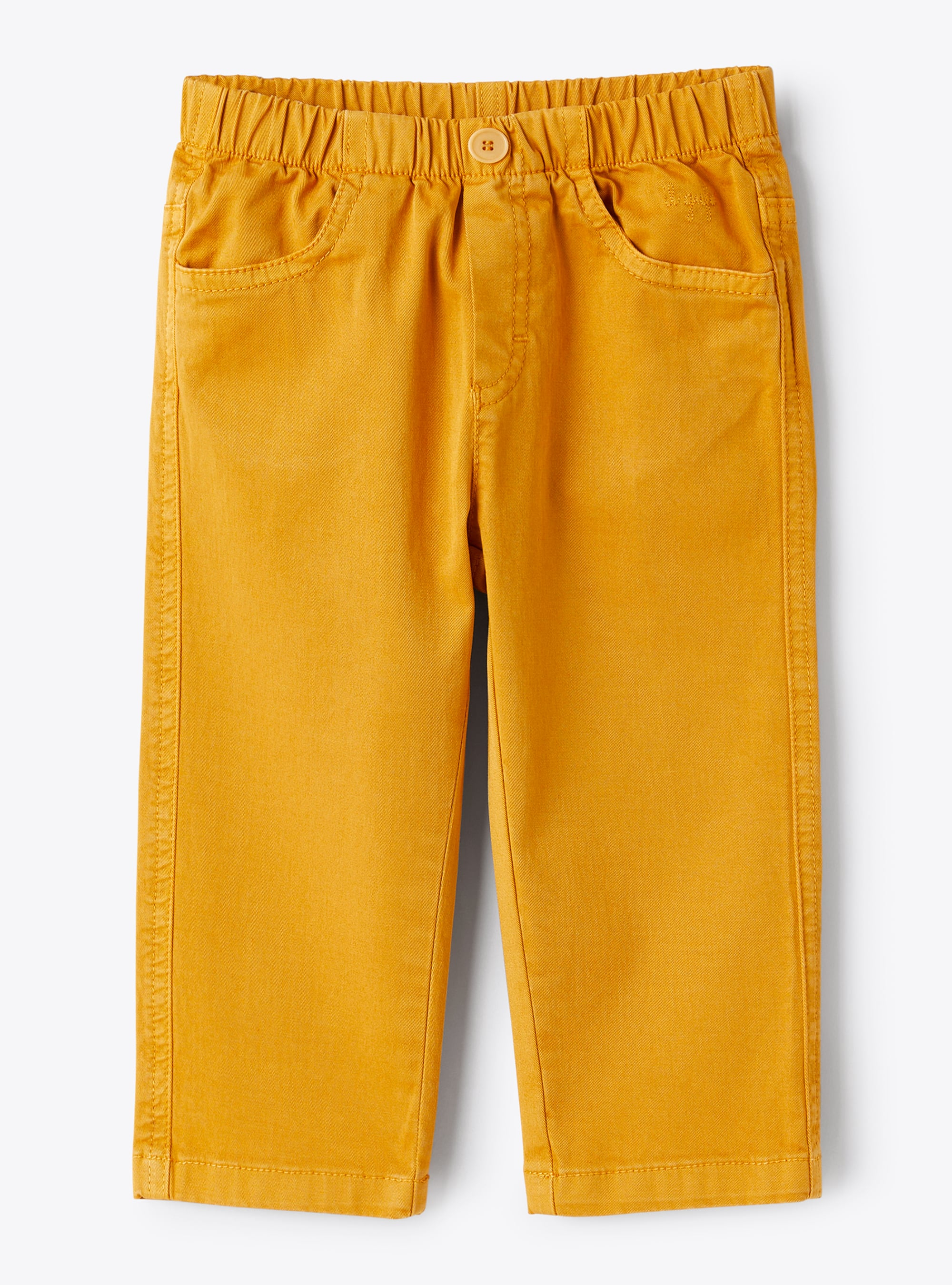 Pantalone da neonato in gabardina stretch - Marrone | Il Gufo
