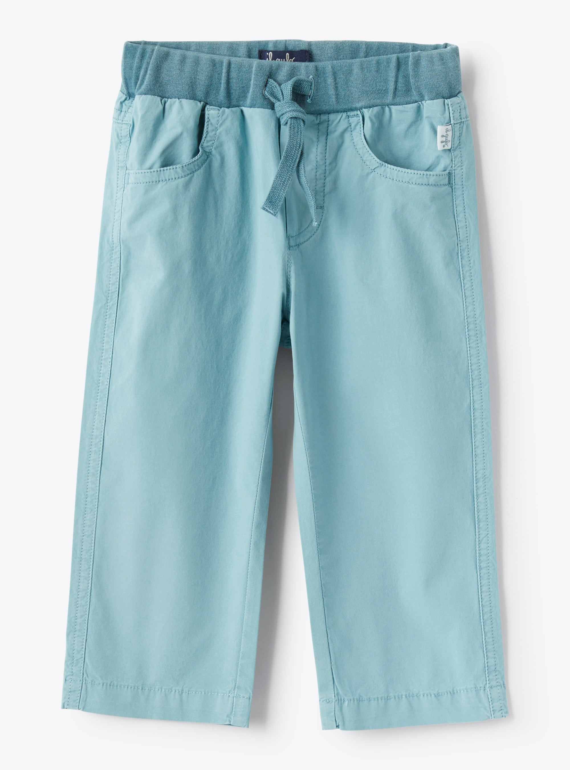 Pantaloni in popeline verde - Bianco | Il Gufo