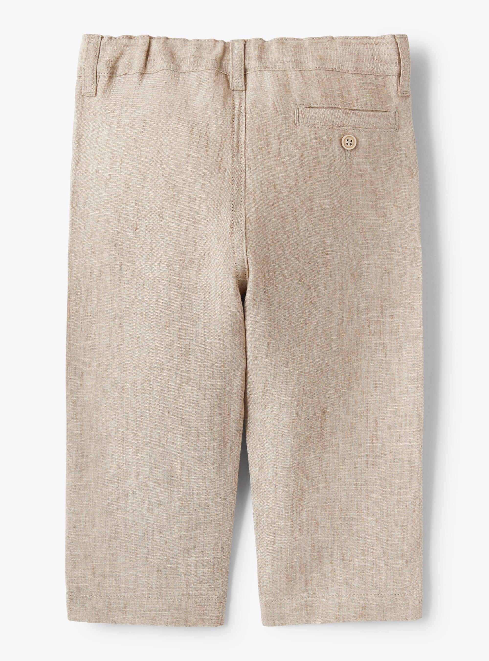 Trousers for baby boys in beige linen - Brown | Il Gufo