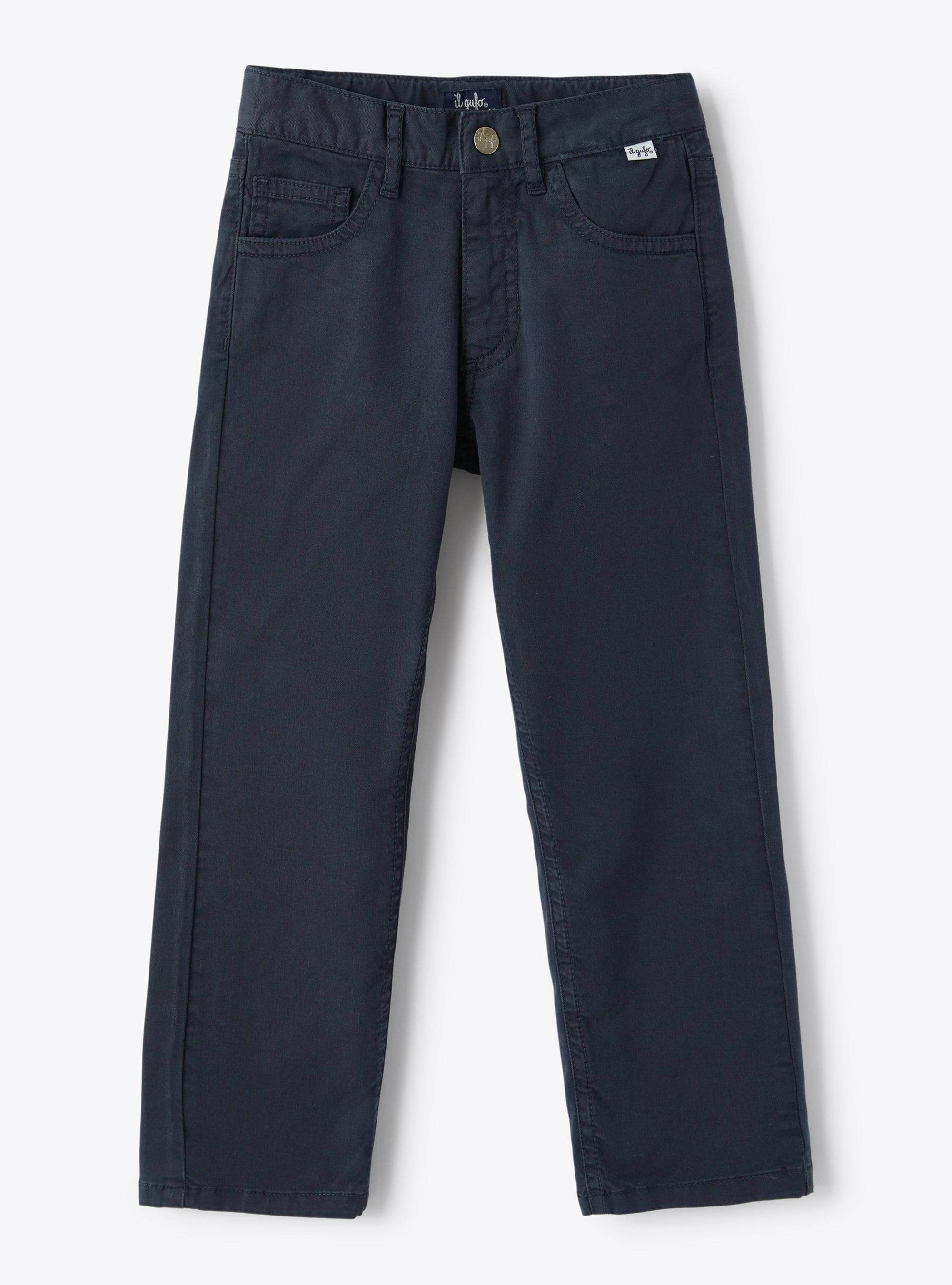 Five-pocket trousers in stretch blue gabardine - Trousers - Il Gufo