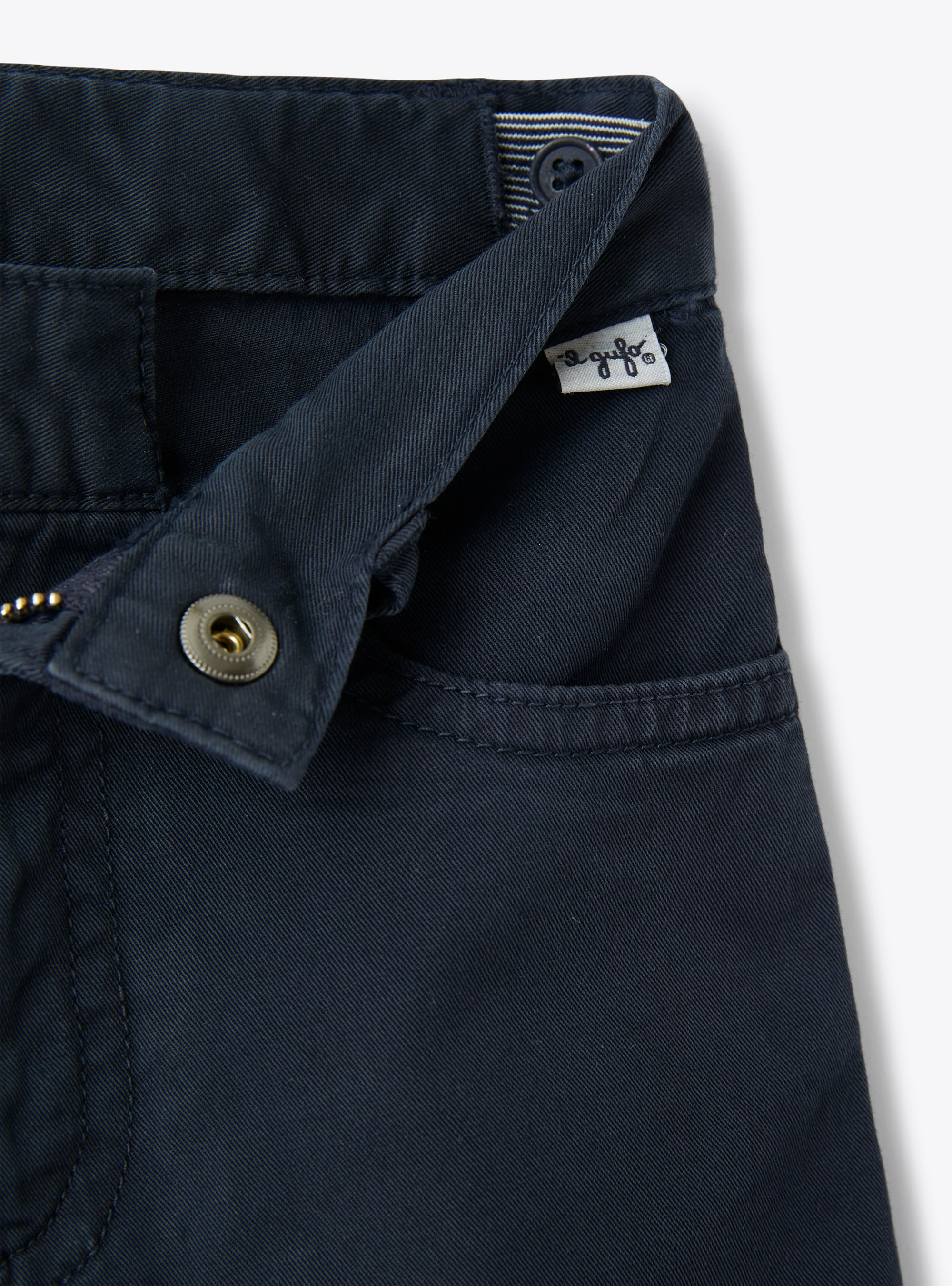 Pantalone cinque tasche in gabardina stretch blu - Blu | Il Gufo