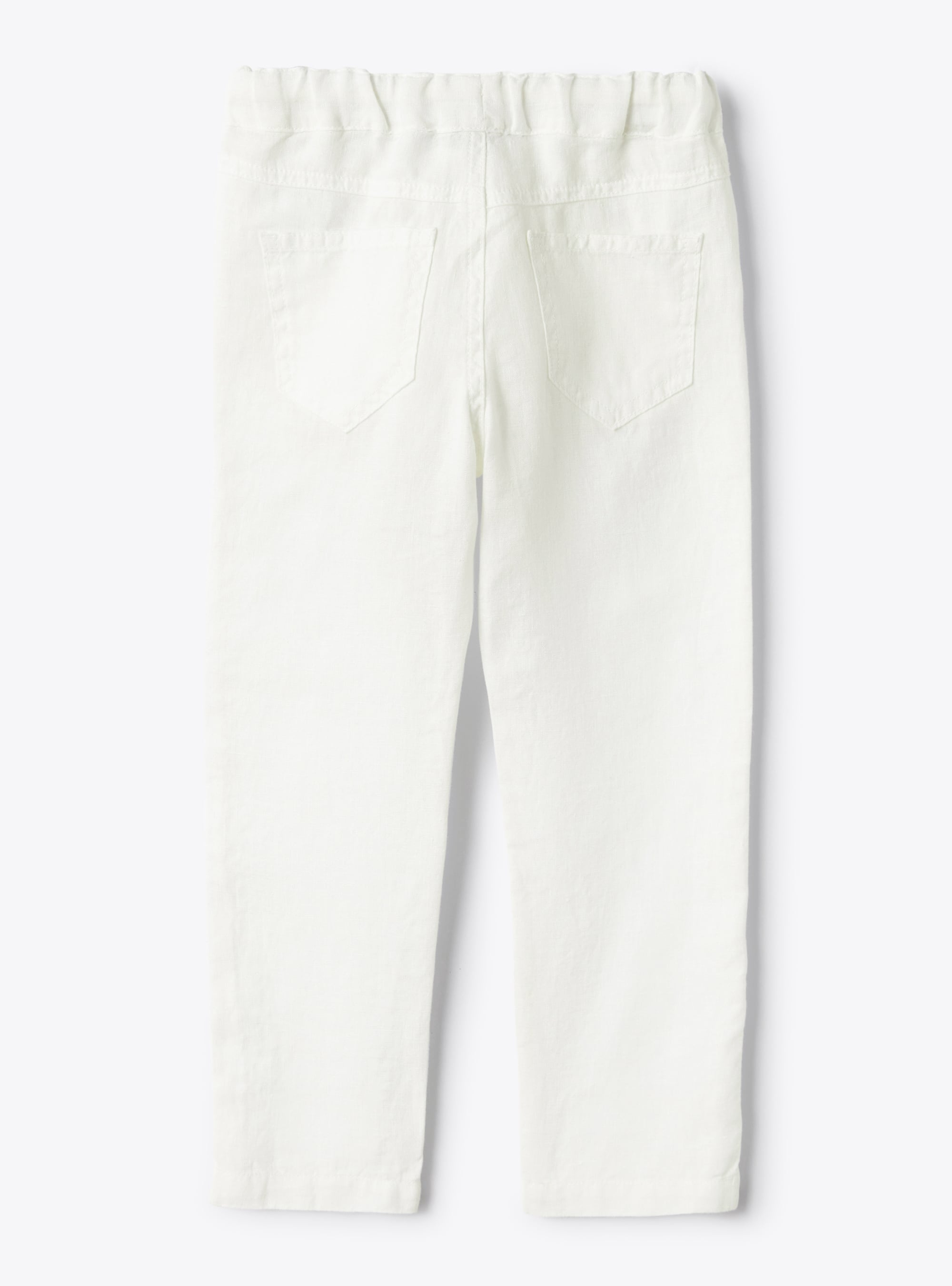 Pantalone in lino con coulisse bianco - Bianco | Il Gufo