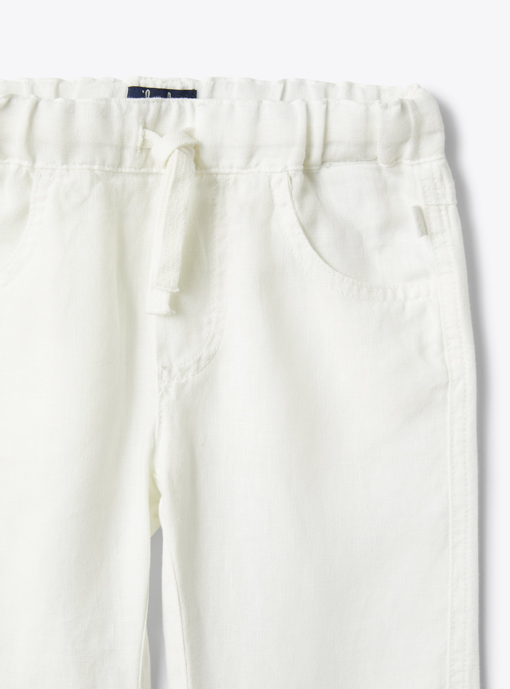 Linen pants with drawstring - White | Il Gufo