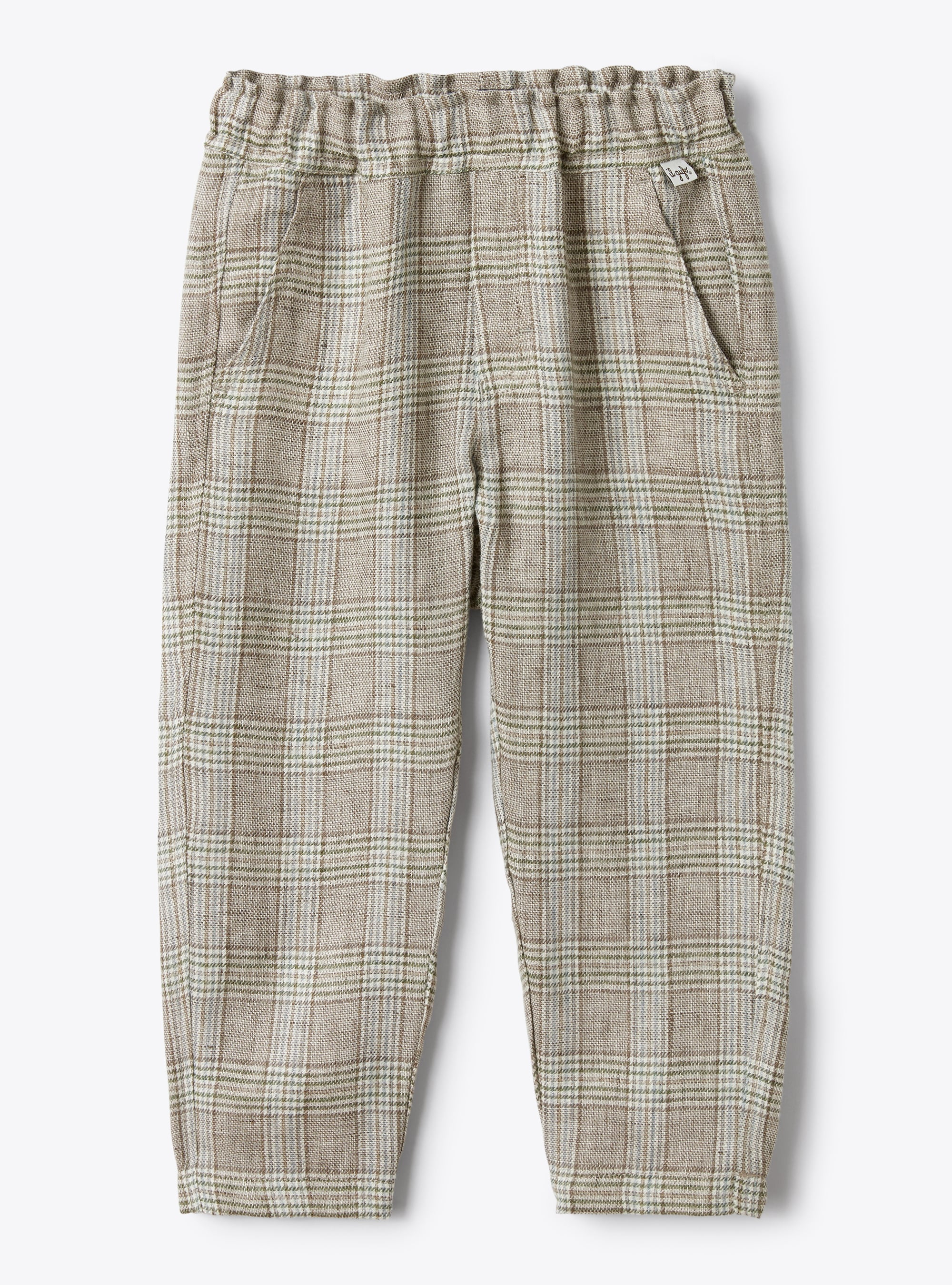 Drawstring trousers in a Glen-check pattern - Brown | Il Gufo