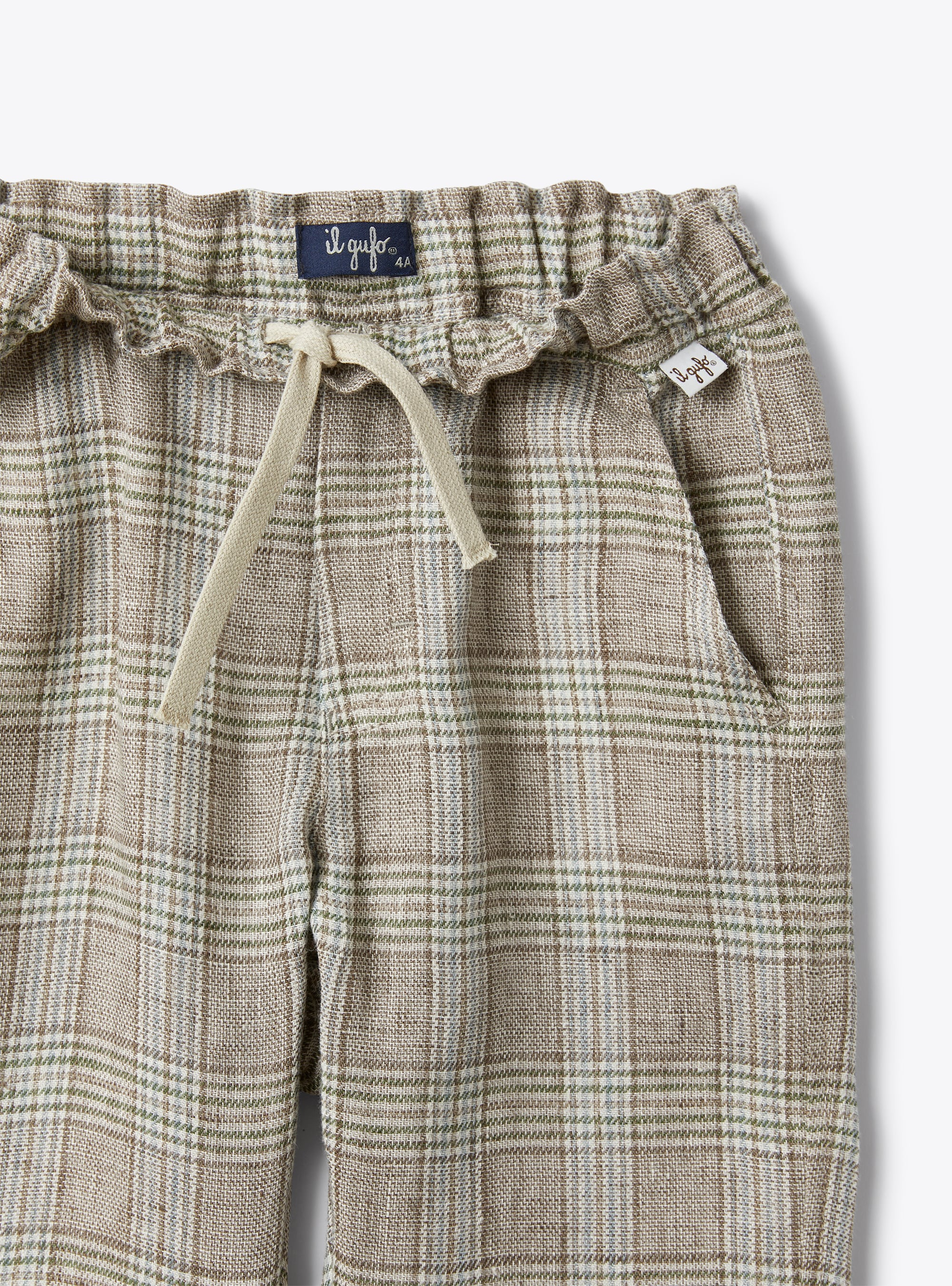 Pantalon avec cordon en Prince de Galles - Marrone | Il Gufo