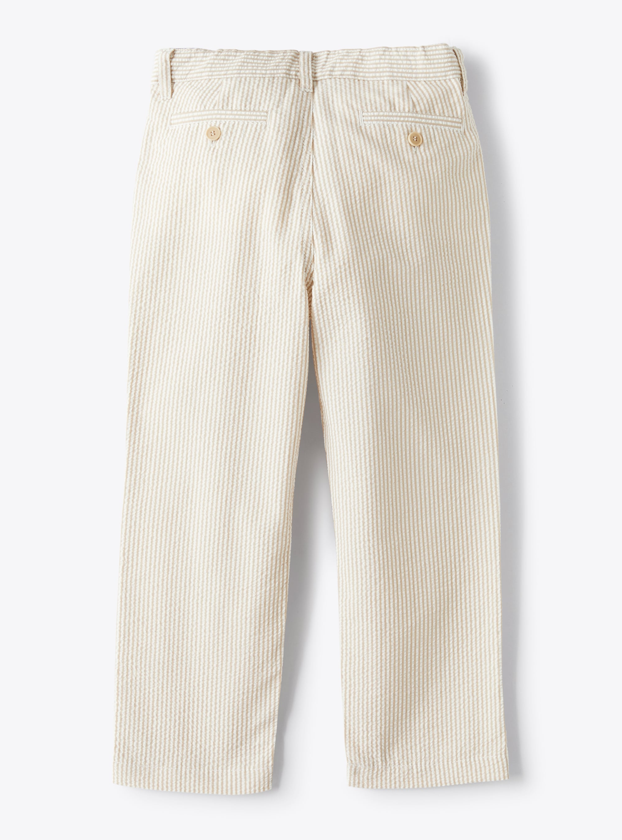 Lange Hose aus Seersucker mit beigen und weißen Streifen - Beige | Il Gufo