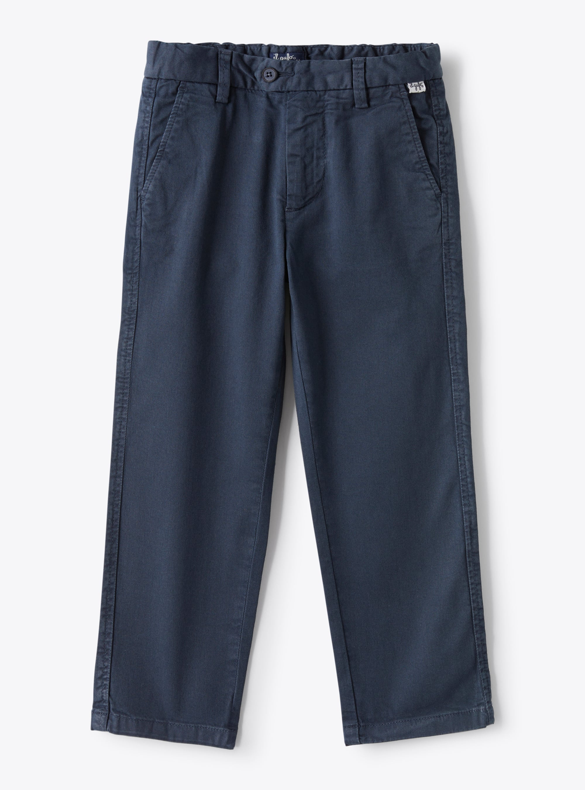 Pantalon chino en gabardine bleue - Pantalons - Il Gufo
