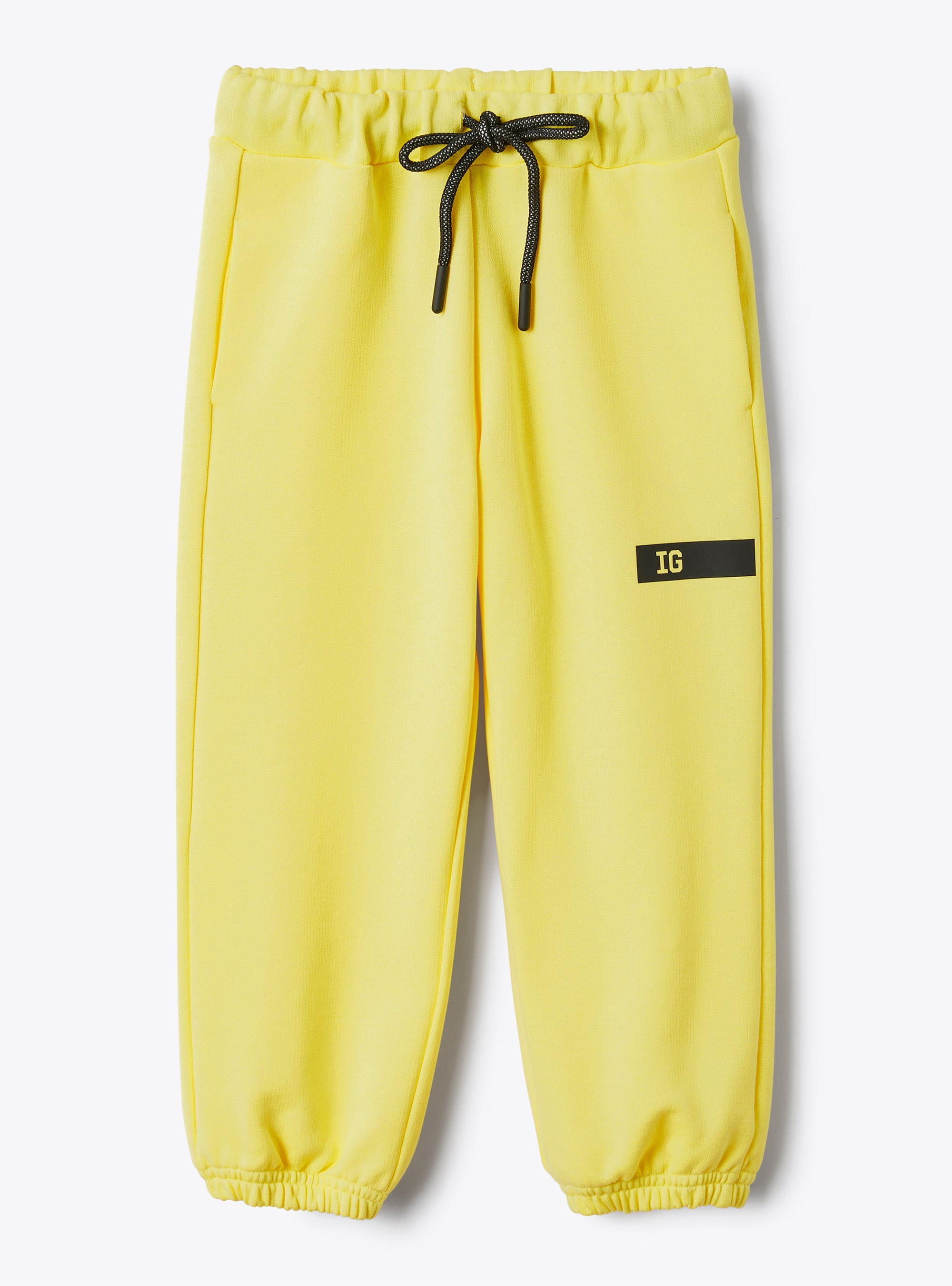 Jogging pants in yellow cotton fleece with a drawstring - Trousers - Il Gufo