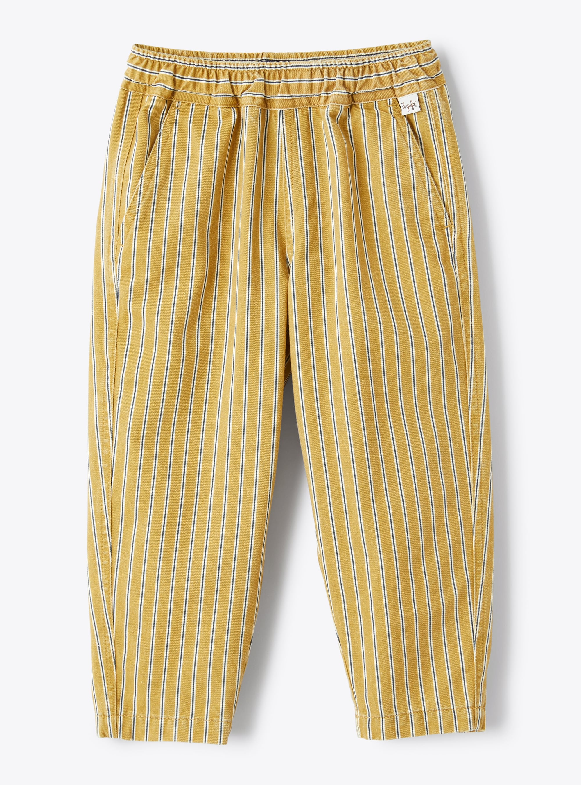 Long trousers in striped canvas - Brown | Il Gufo