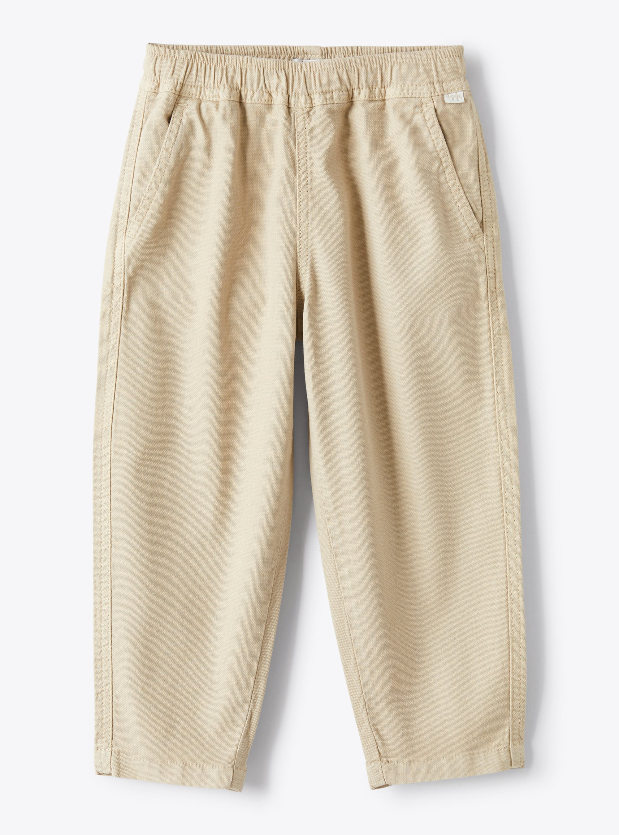 Pantalon avec cordon en toile beige - Pantalons - Il Gufo