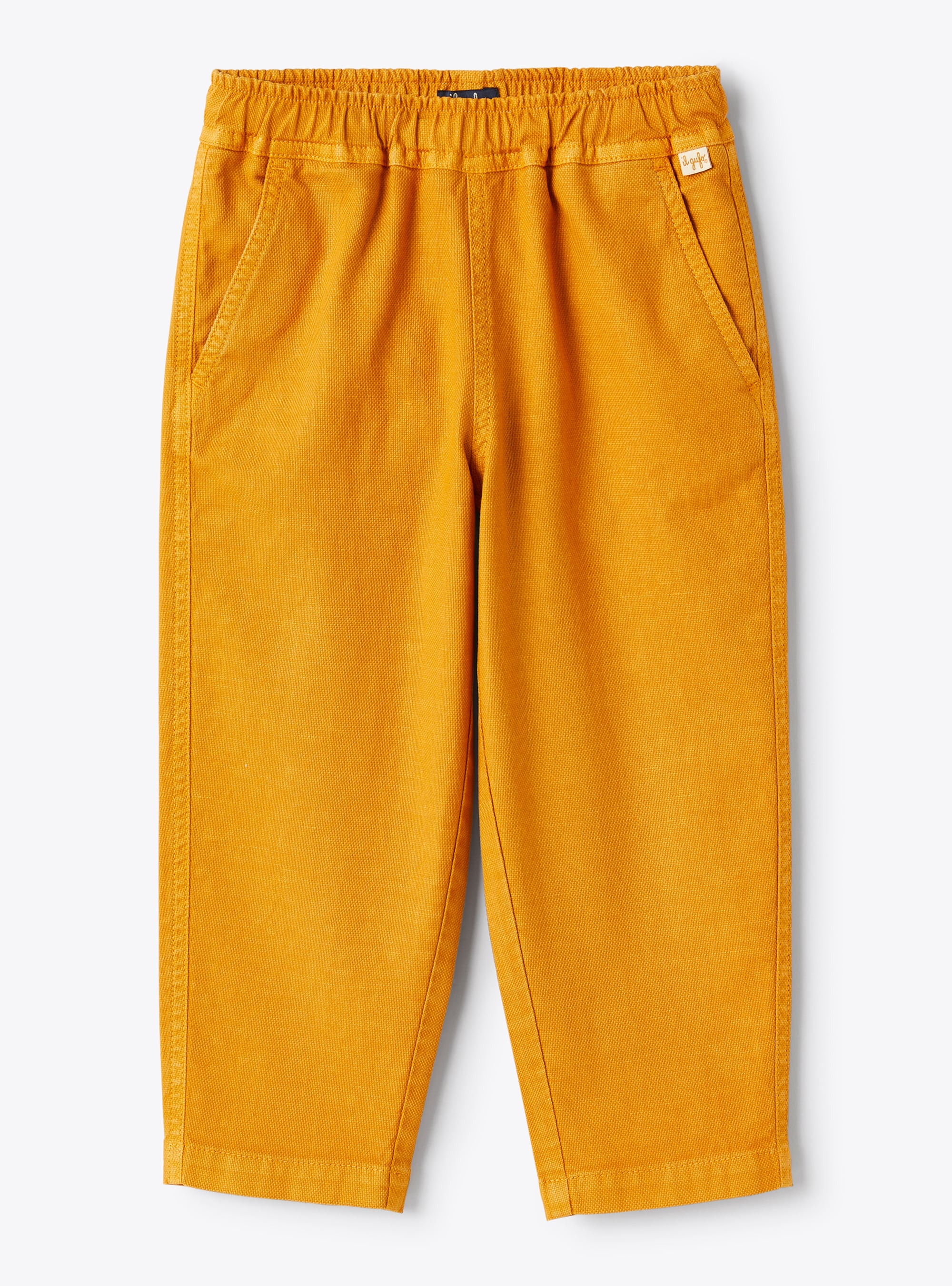 Pantalon avec cordon en toile beige - Marrone | Il Gufo