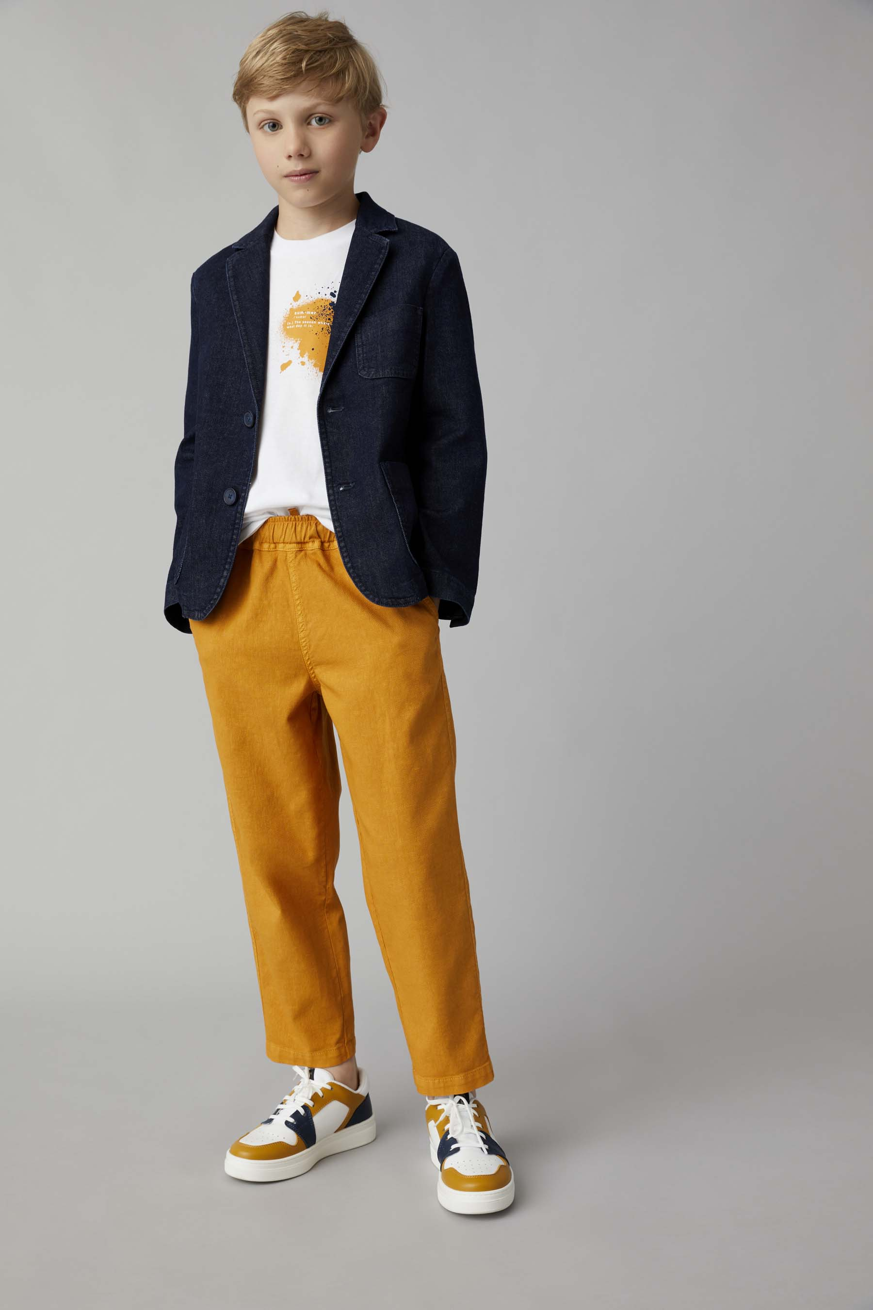 Бежевые брюки из холщовой ткани с кулиской - Коричневый | Il Gufo