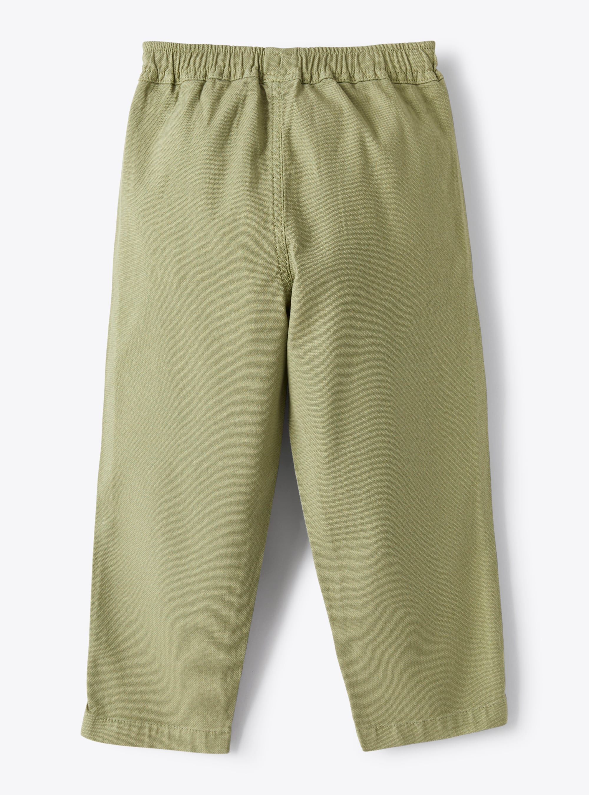 Бежевые брюки из холщовой ткани с кулиской - Зеленый | Il Gufo