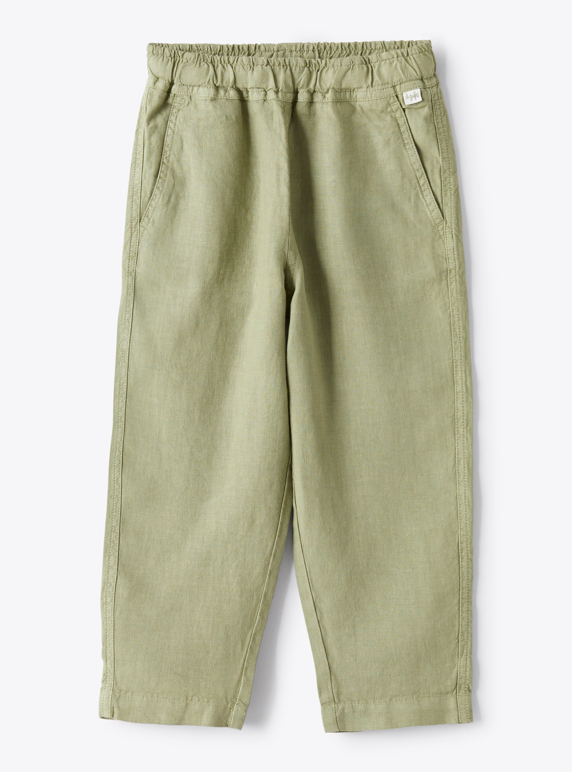 Linen pants with drawstring - Green | Il Gufo