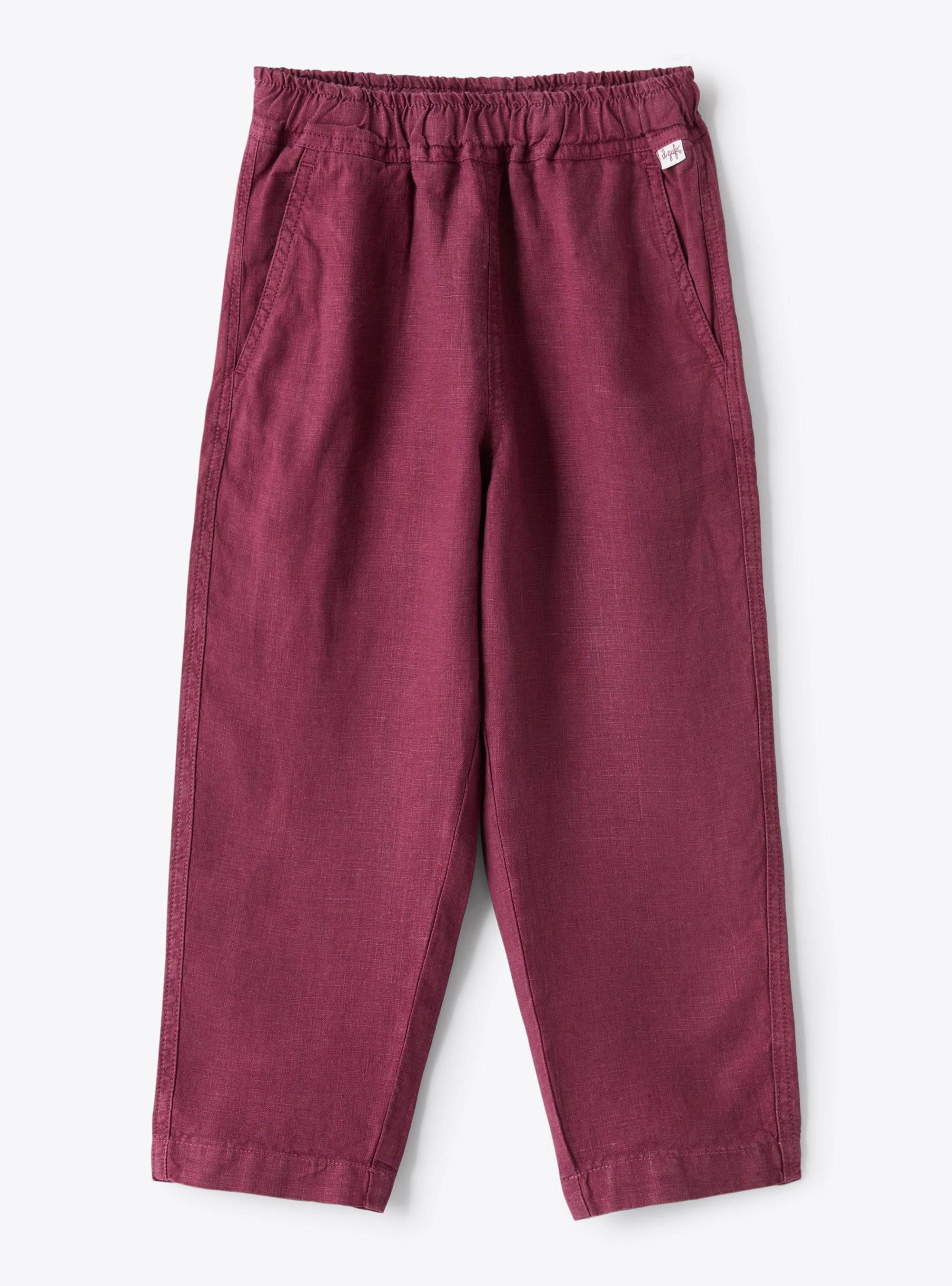 Бежевые льняные брюки с кулиской | Il Gufo