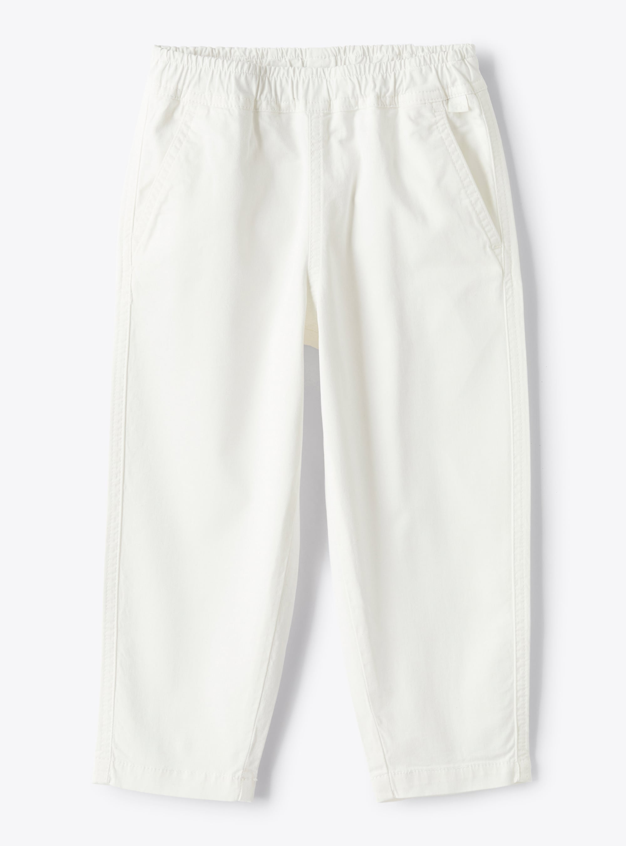 Long trousers in white garment-dyed gabardine - Trousers - Il Gufo