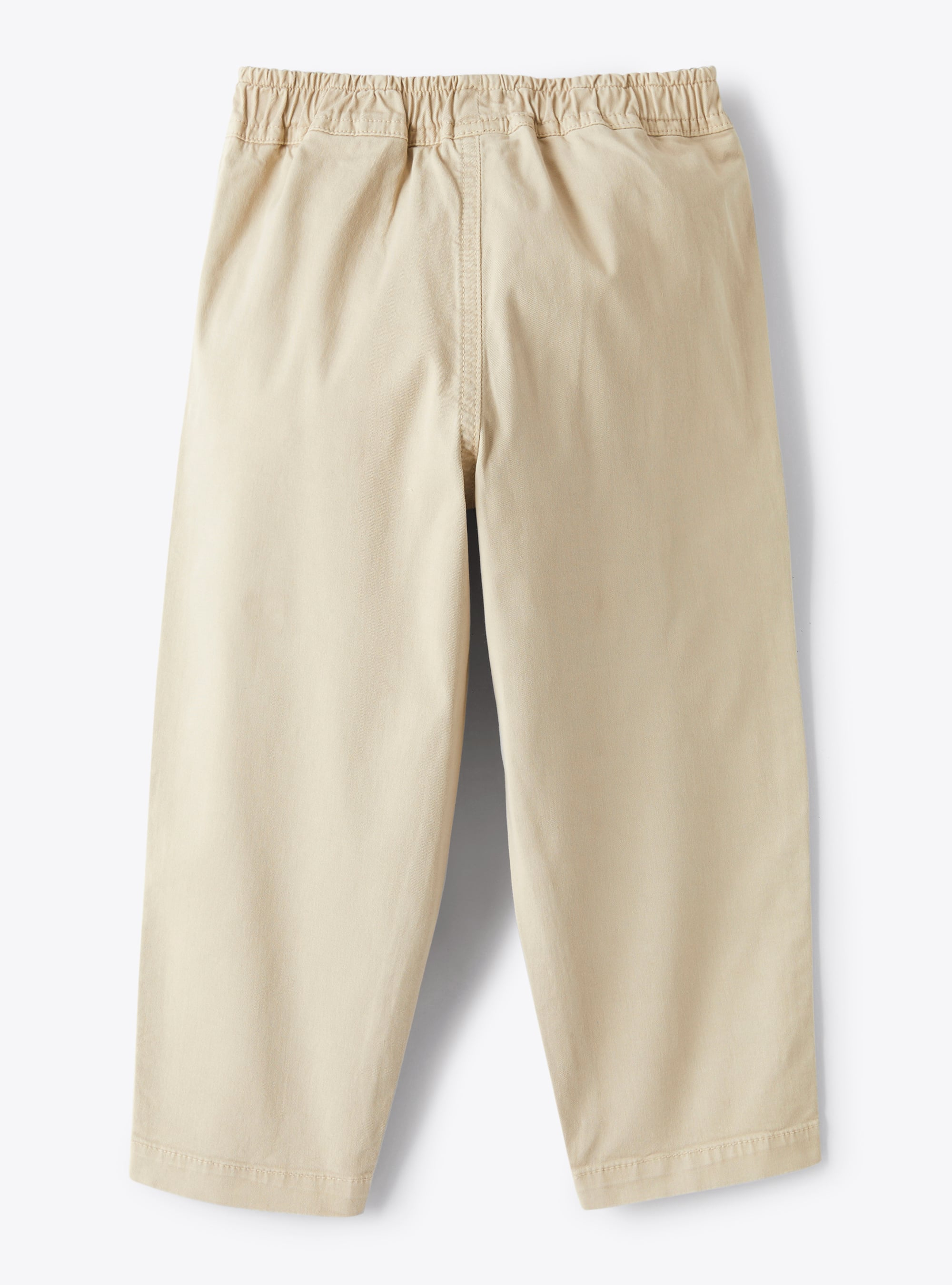 Long trousers in oatmeal-hued garment-dyed gabardine - Brown | Il Gufo