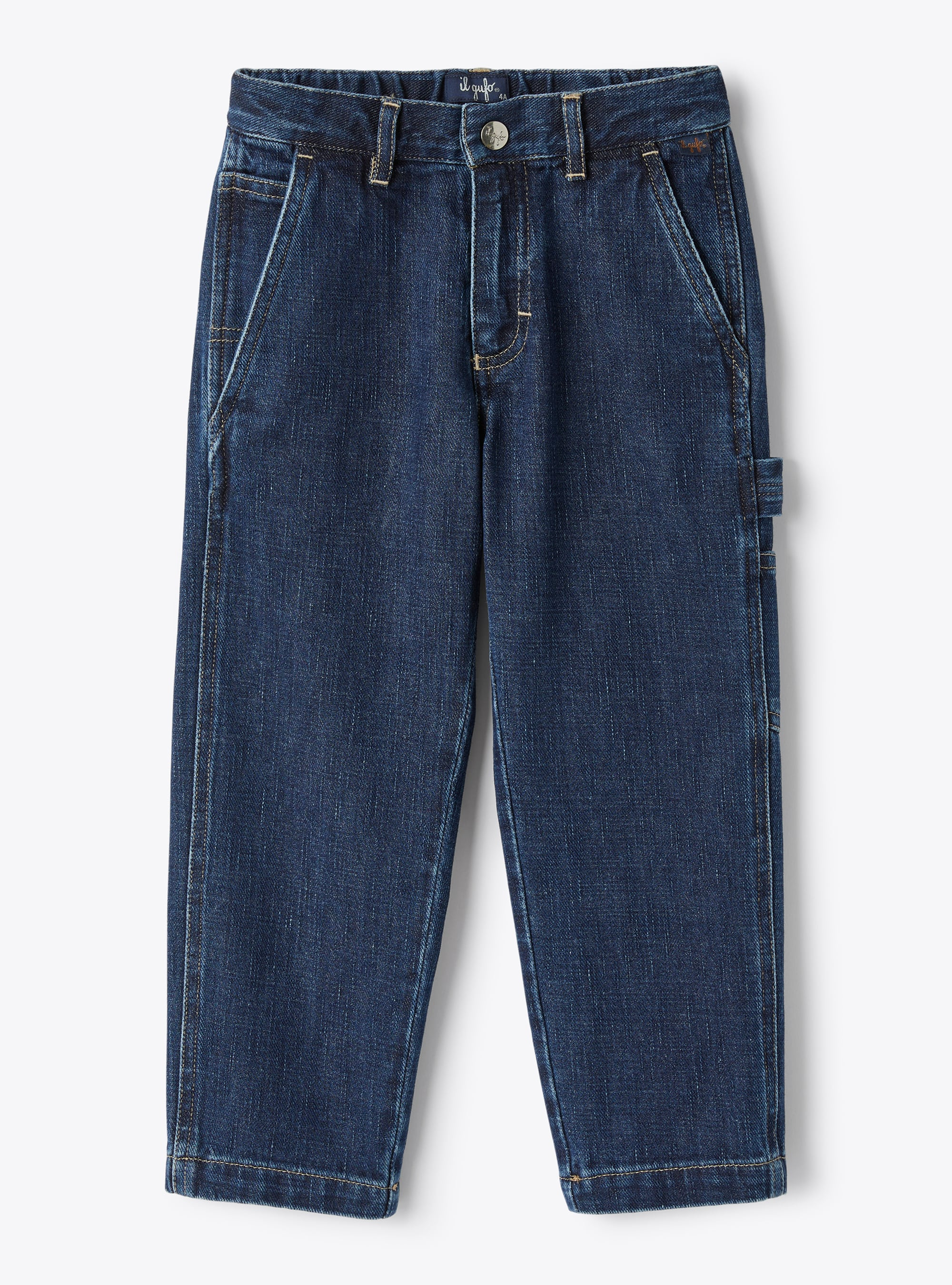 Синие брюки стандартной длины из денима - Брюки - Il Gufo