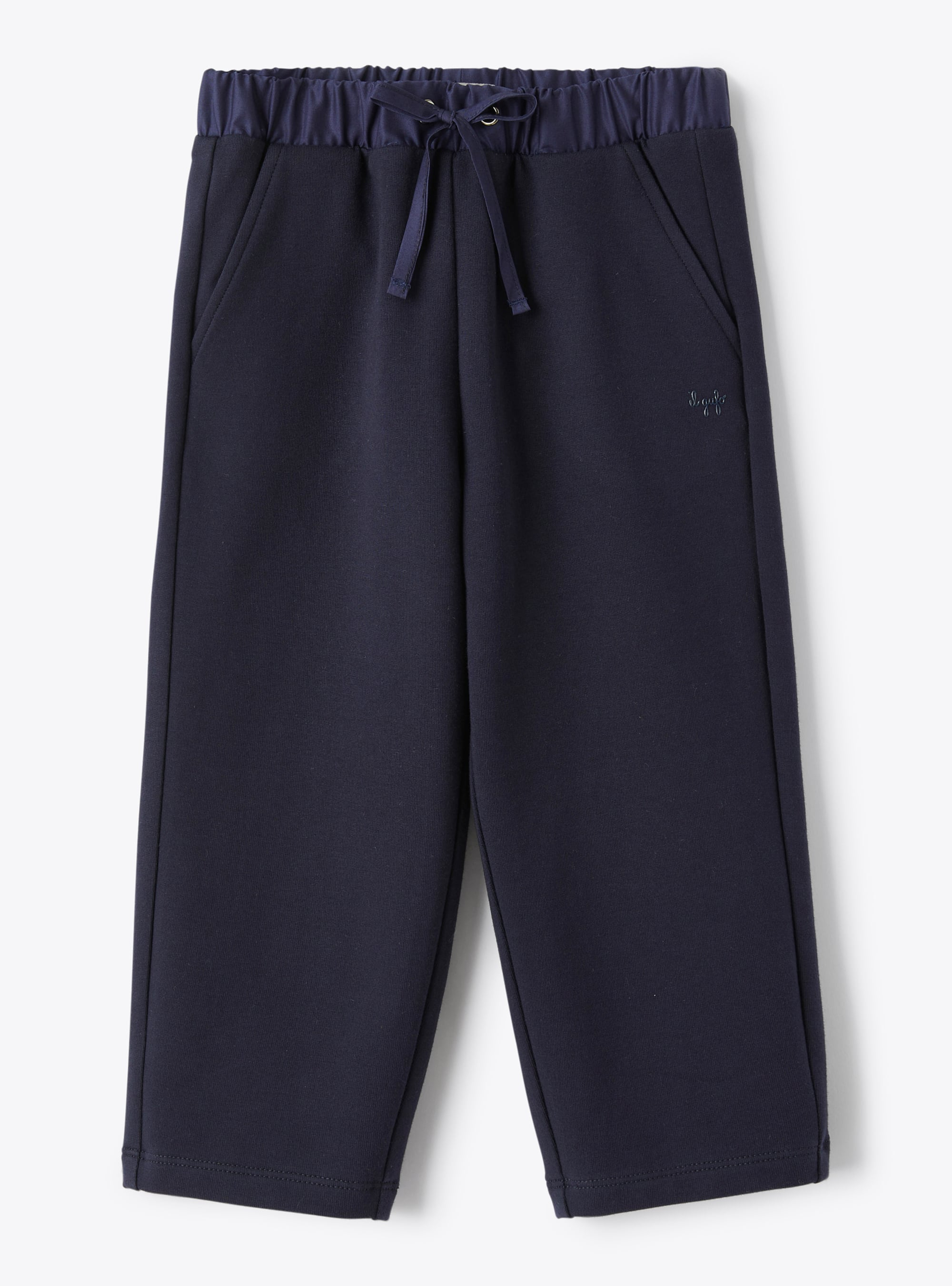 Jogging pants in blue stretch fleece - Trousers - Il Gufo