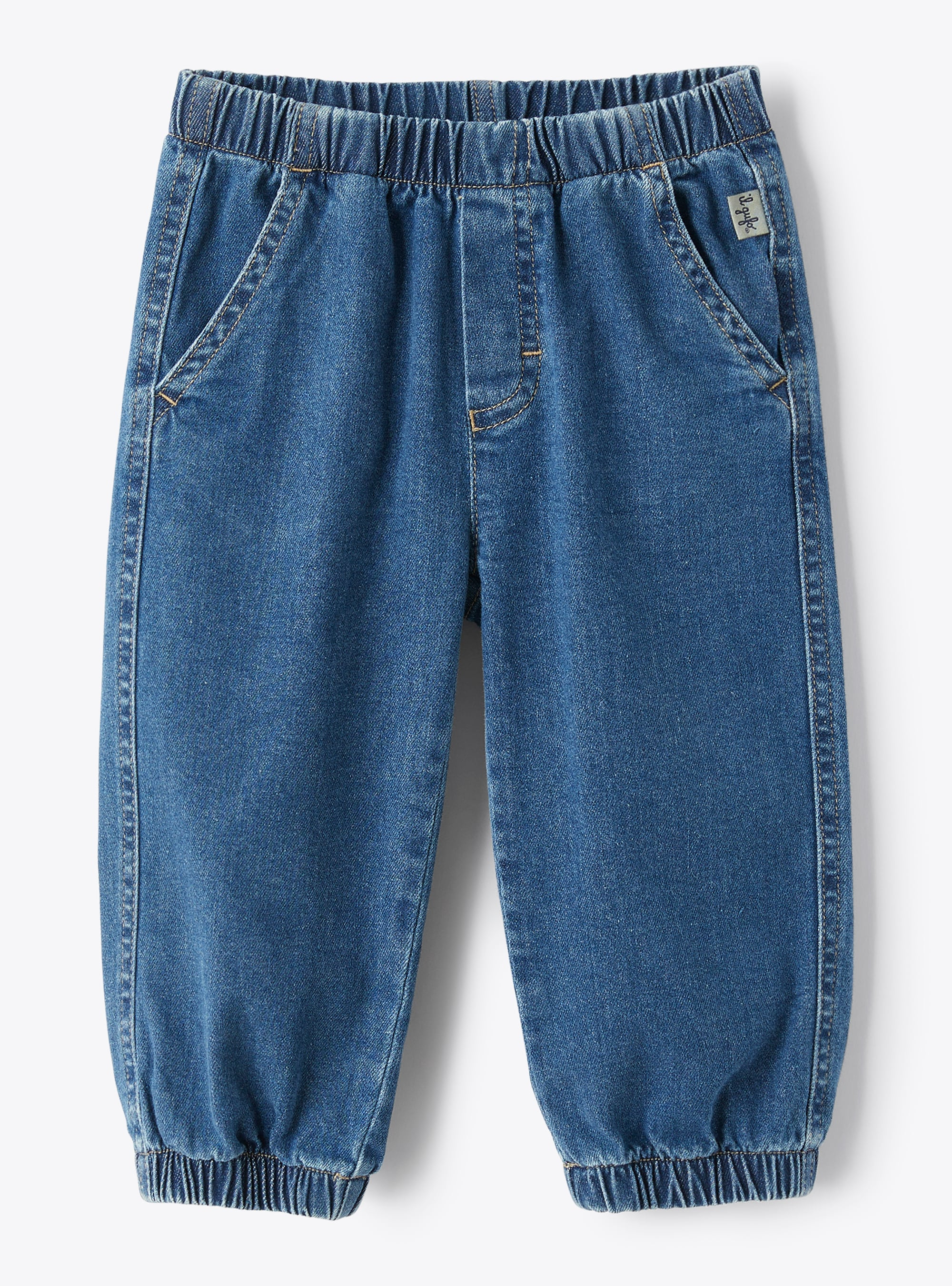 Trousers for baby boys in stretch denim  - Trousers - Il Gufo