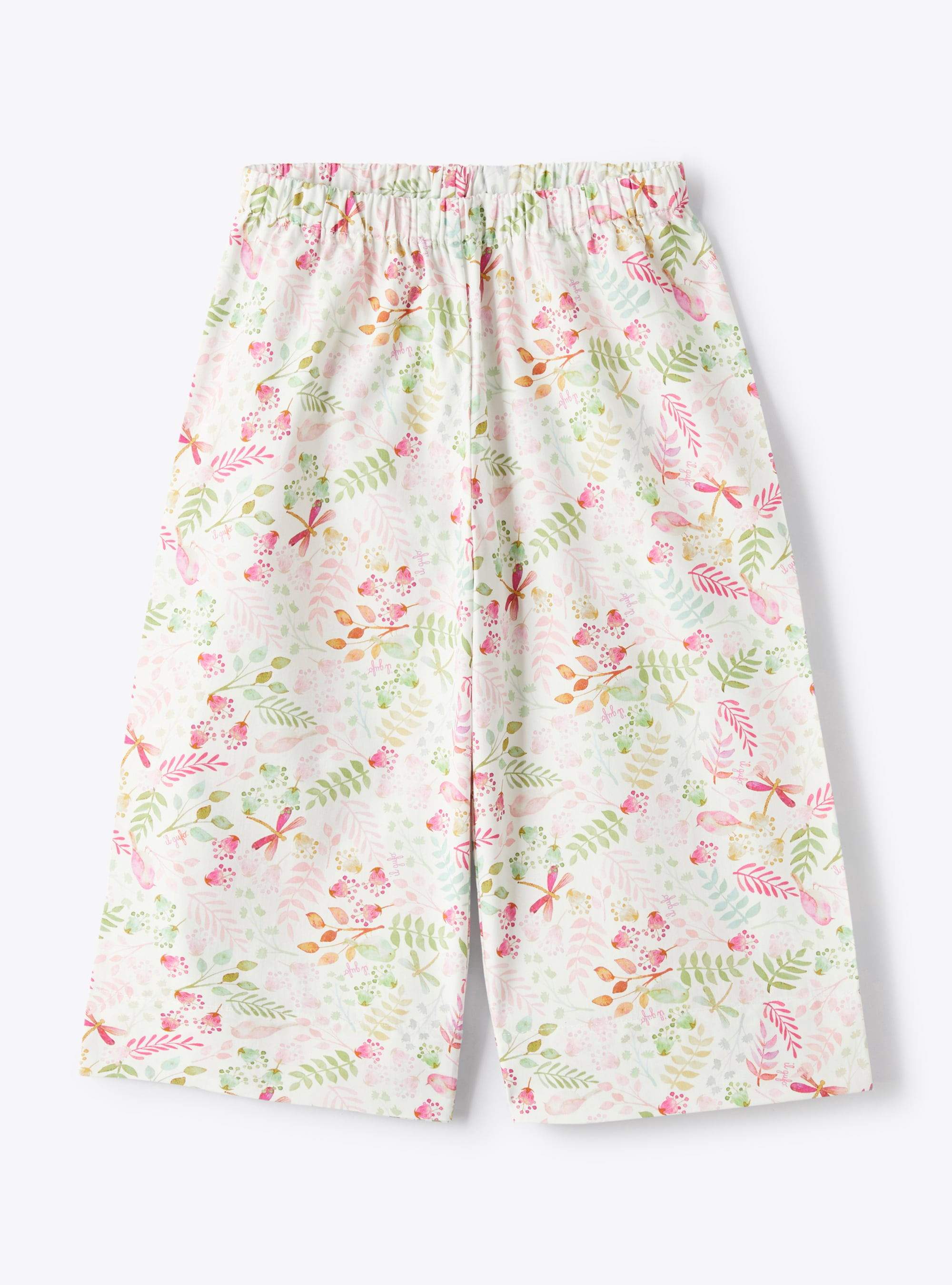 Capri pants with an exclusive print design  - Pink | Il Gufo
