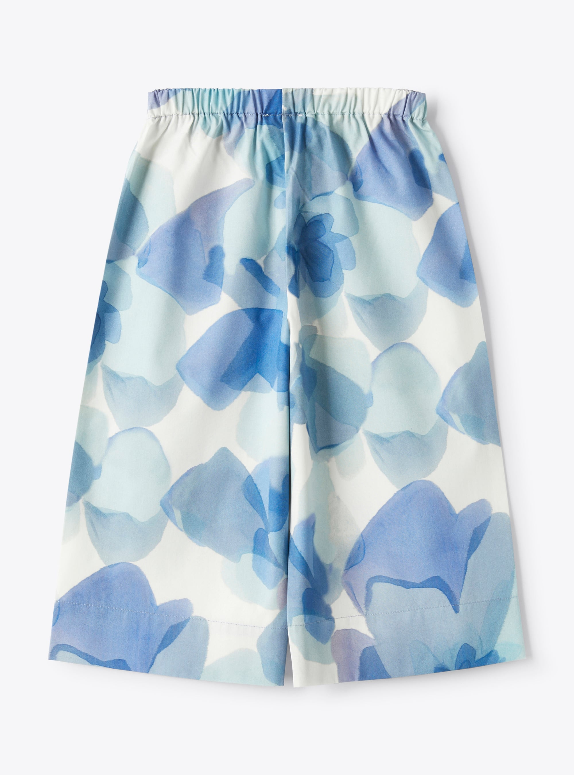 Capri pants with a pretty flower print - Light blue | Il Gufo