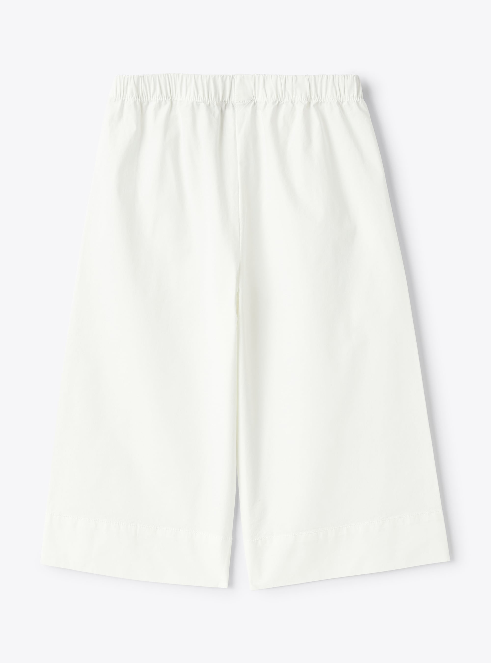 Capri pants in stretch white poplin - White | Il Gufo