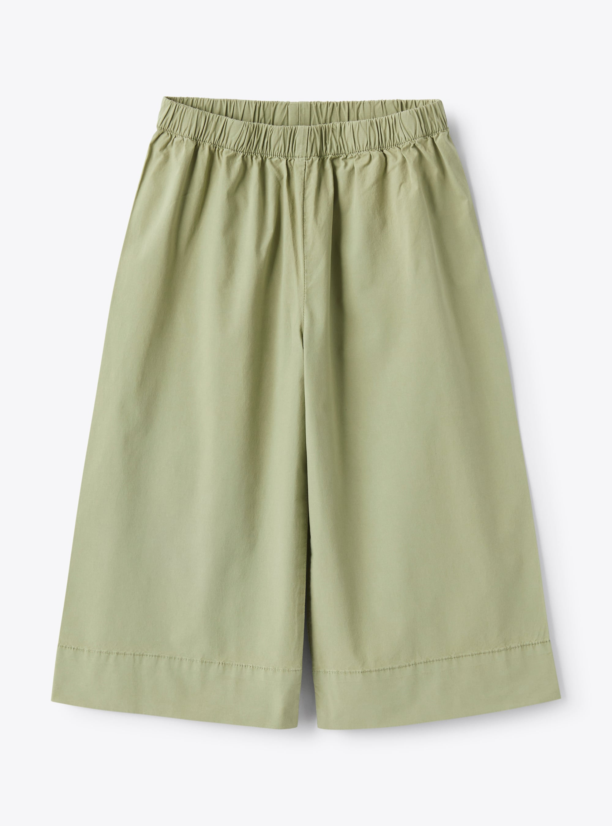 Capri pants in stretch sage-green poplin - Green | Il Gufo