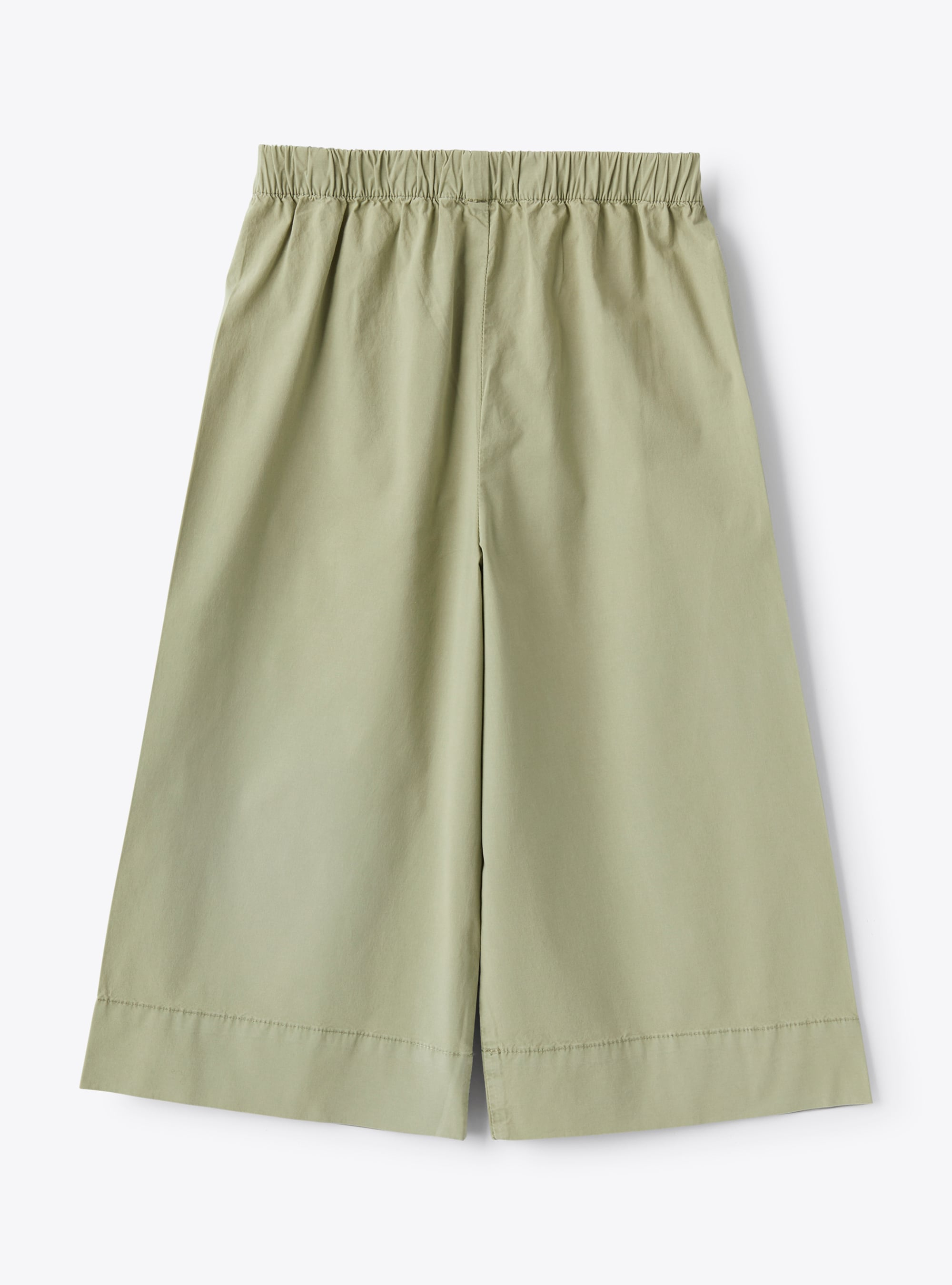 Capri pants in stretch sage-green poplin - Green | Il Gufo