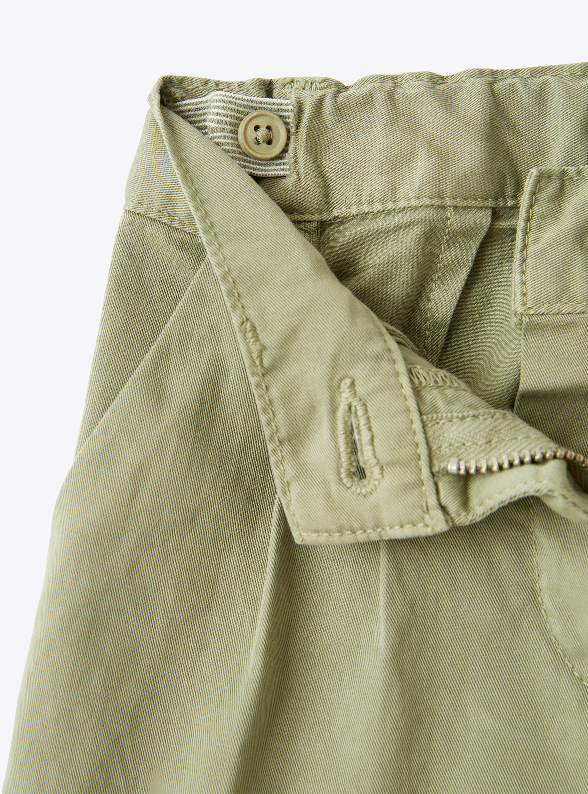 Shorts aus salbeigrüner Stretch-Gabardine - Grün | Il Gufo