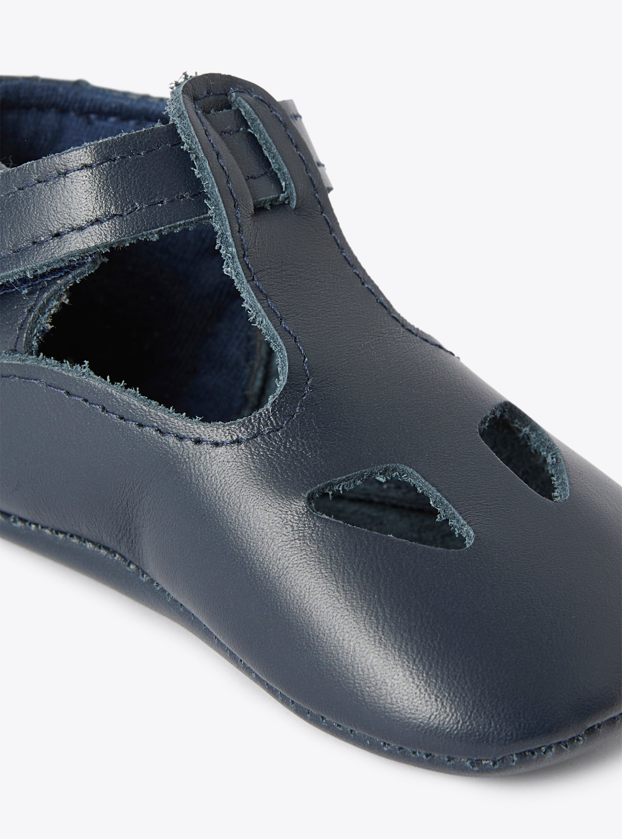 Синие ботиночки из кожи наппа для новорожденного - СИНИЙ | Il Gufo