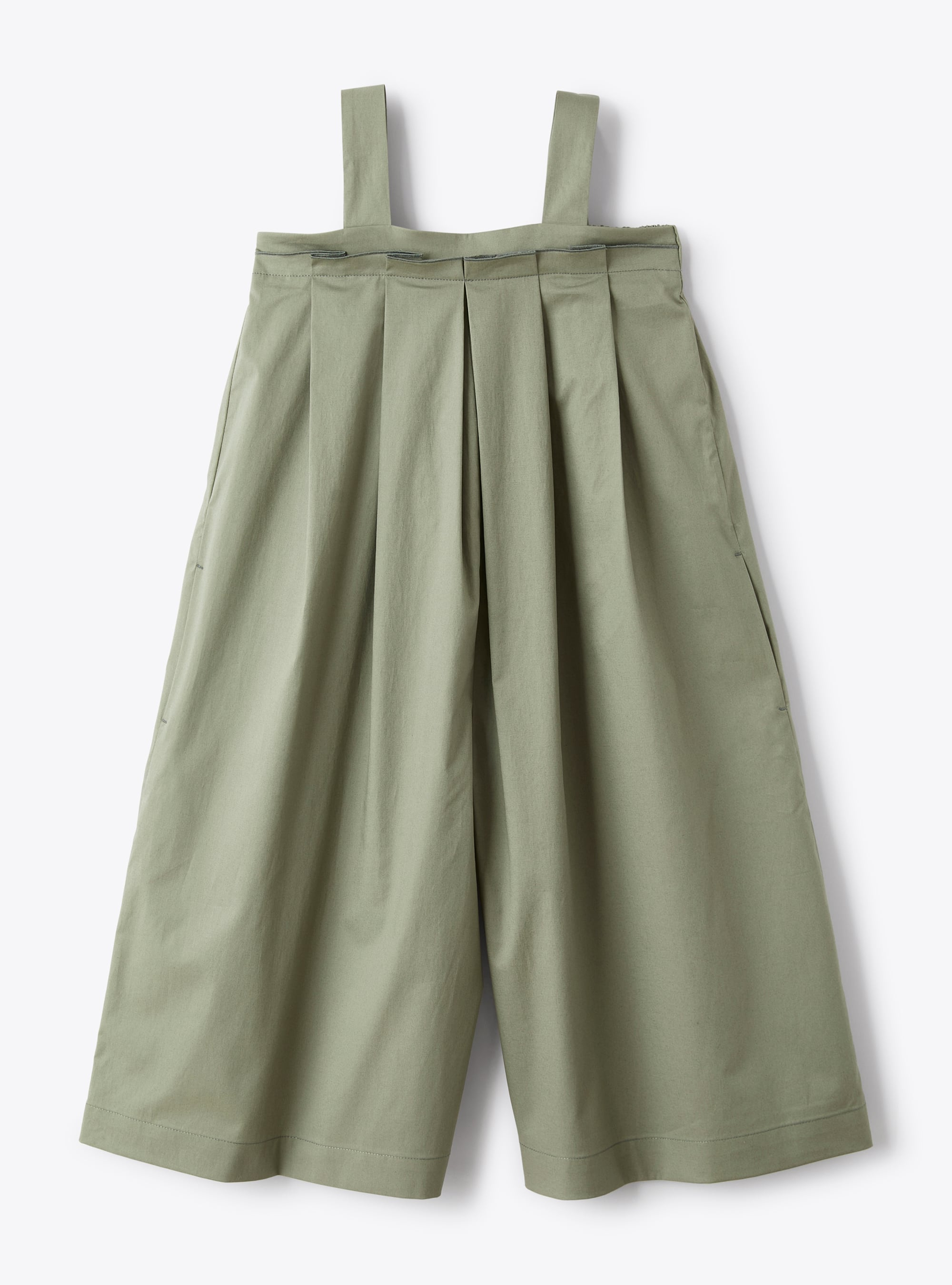 Dungarees in stretch sage-green poplin - Trousers - Il Gufo