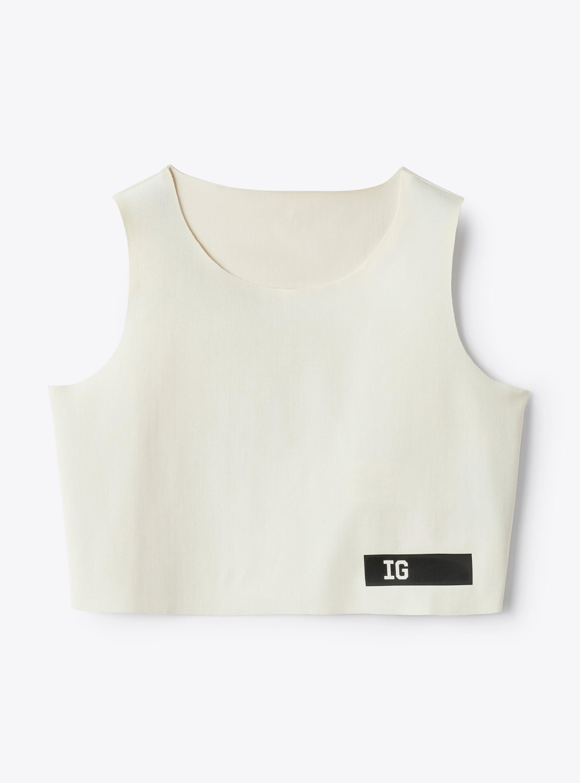 Crop top in an ivory Sensitive® Fabrics material - T-shirts - Il Gufo