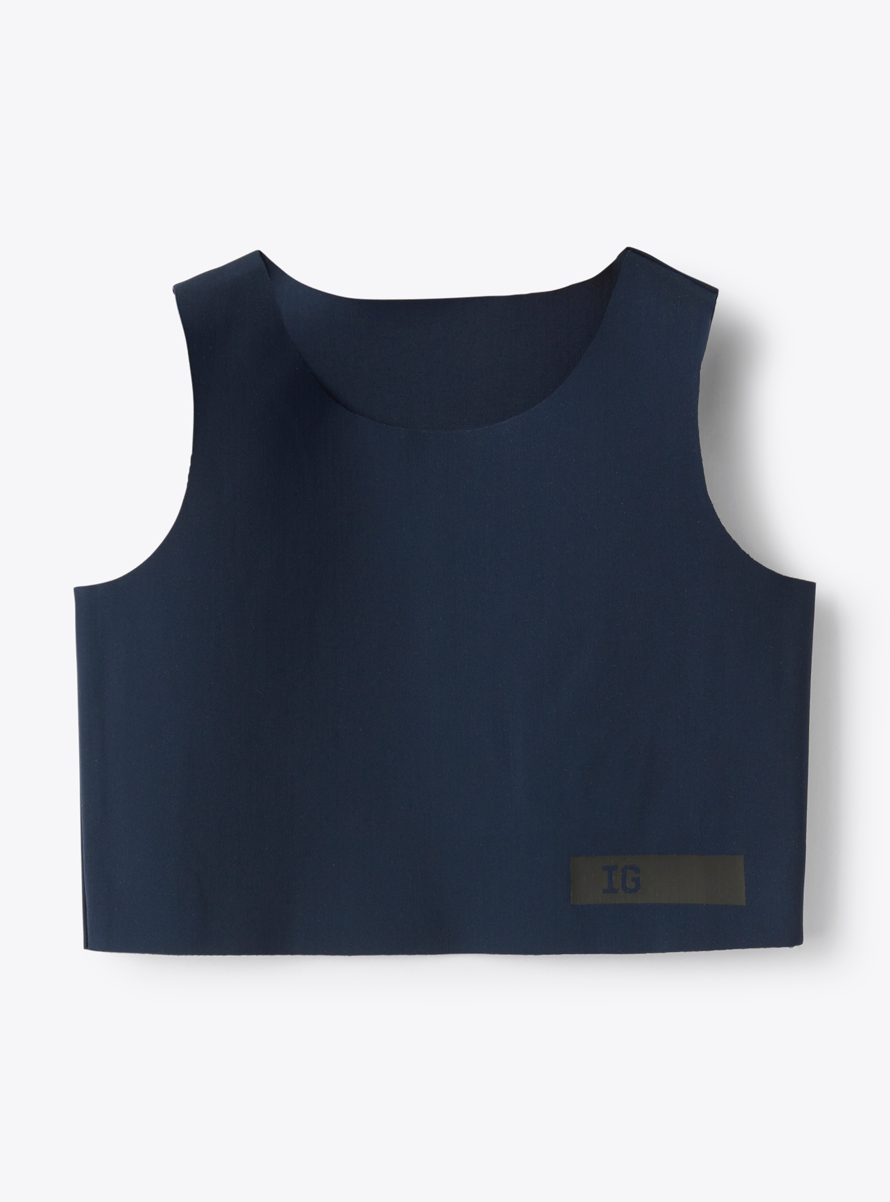 Crop top in a blue Sensitive® Fabrics material - T-shirts - Il Gufo