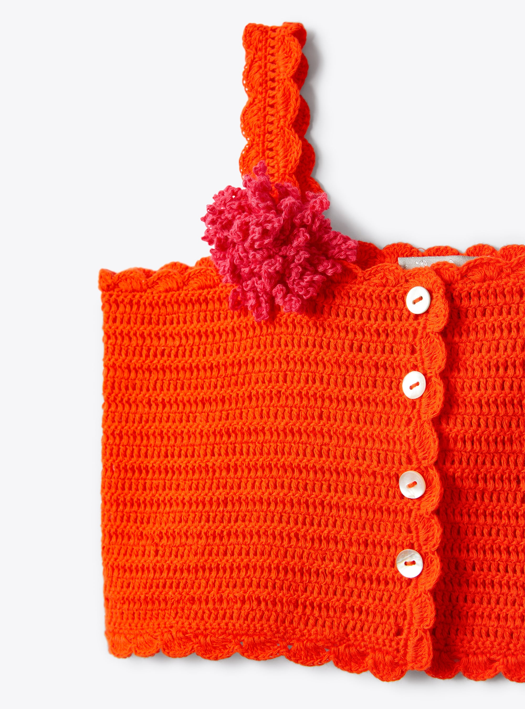 Orangefarbenes Häkeltop aus Bio-Baumwolle - Orange | Il Gufo