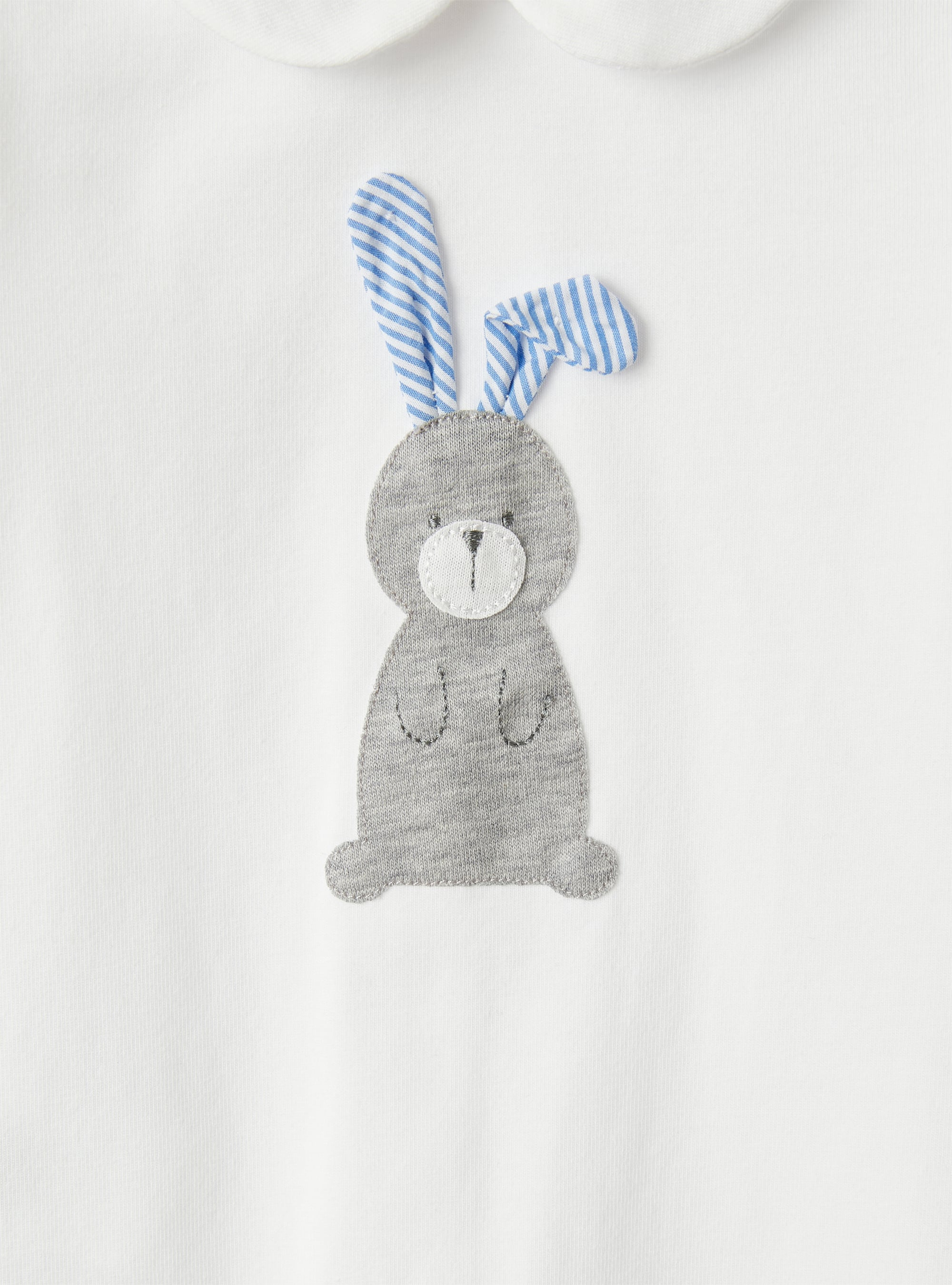 Babysuit in stretch jersey with bunny detail - Brown | Il Gufo