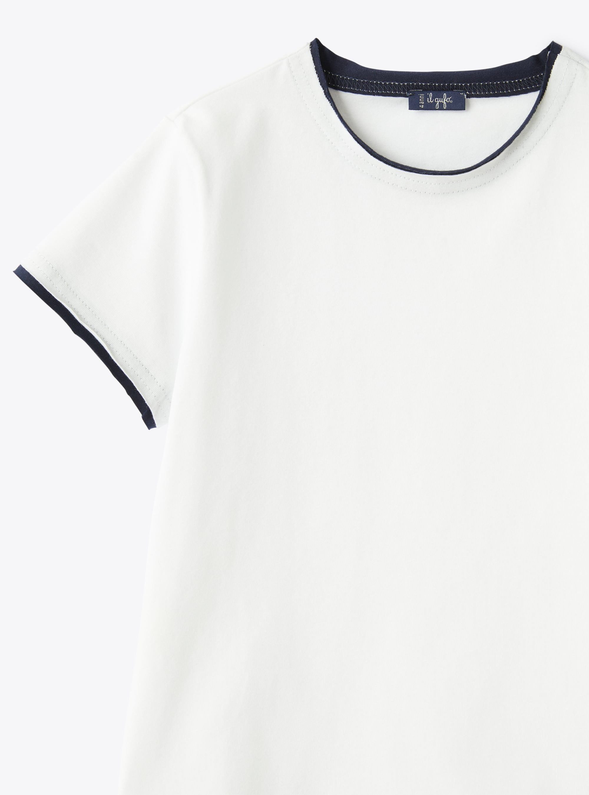 T-shirt with frayed detailing - Blue | Il Gufo