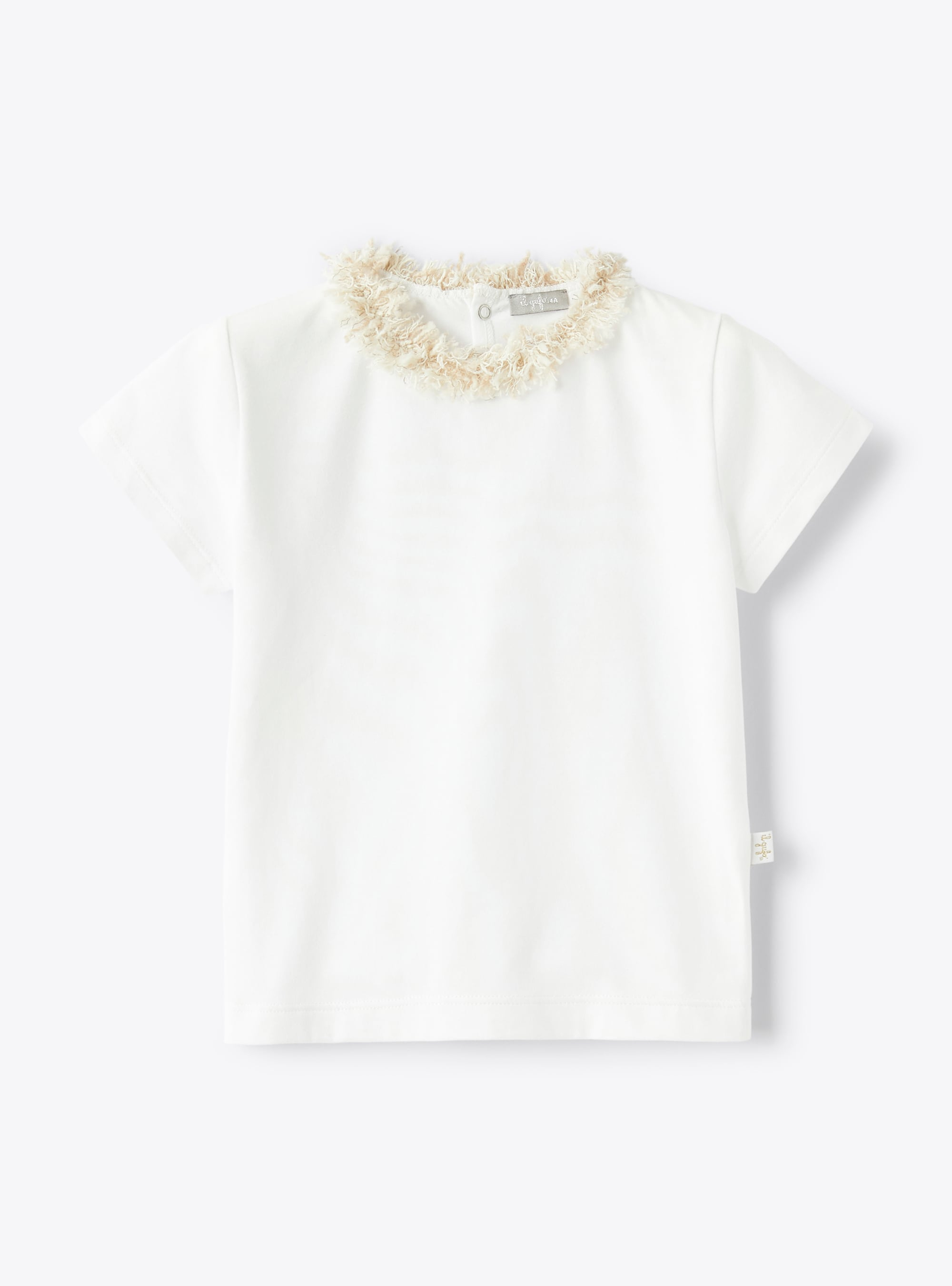 T-shirt con profilo sfrangiato - Bianco | Il Gufo