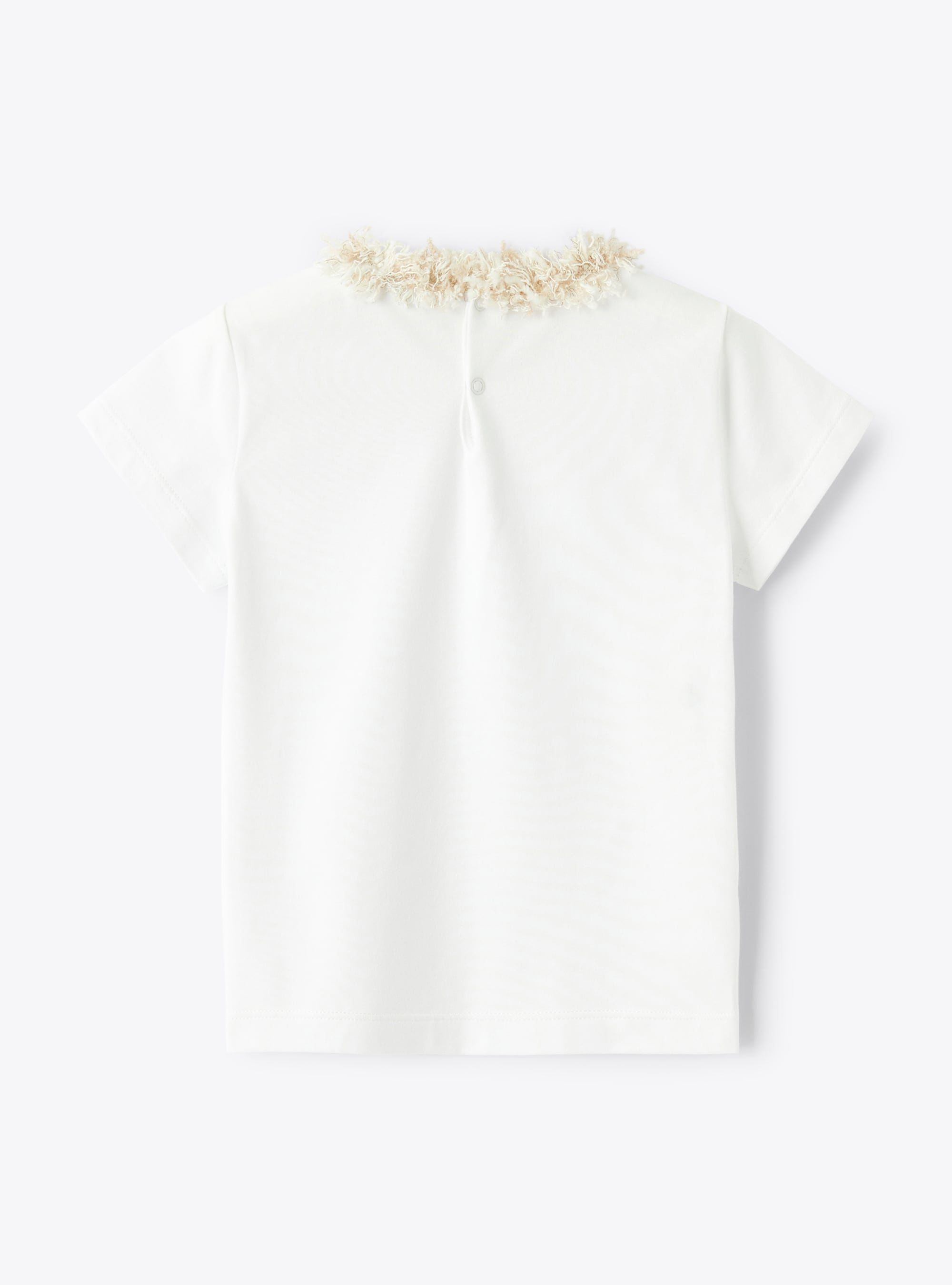 T-shirt avec bord à franges - Blanc | Il Gufo