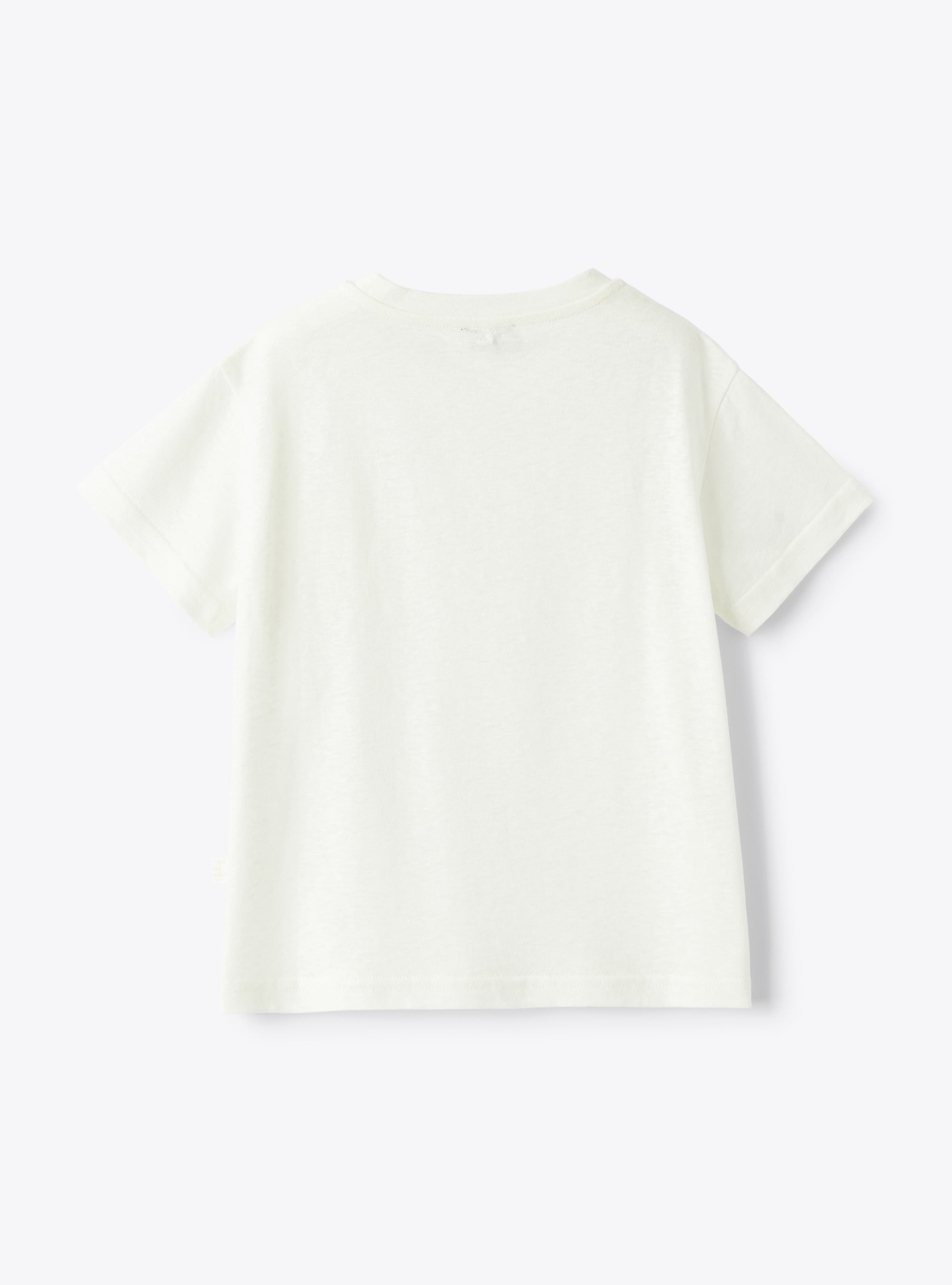 T-shirt bianca in cotone e lino - Bianco | Il Gufo