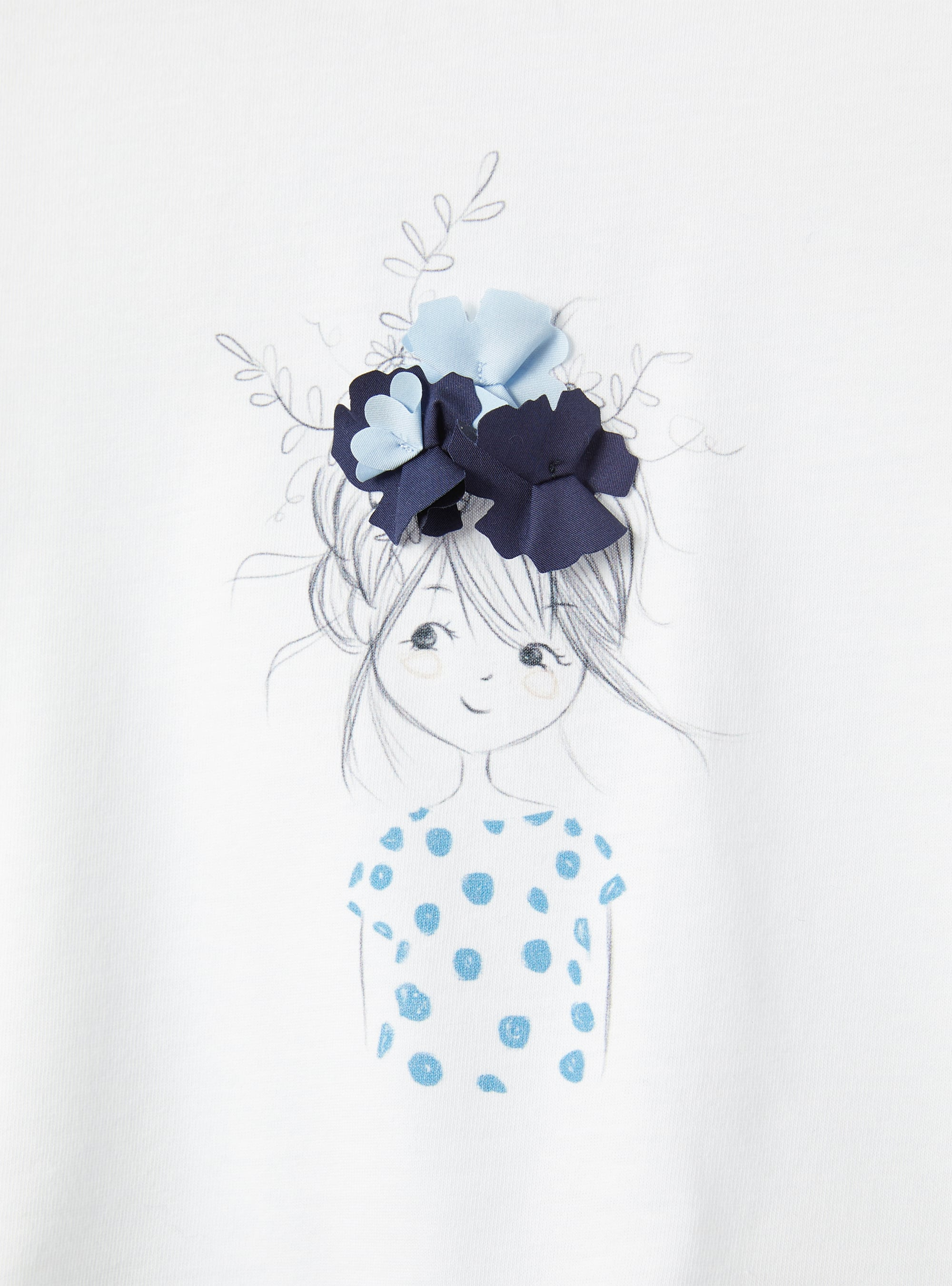 T-shirt with print of little girl - Brown | Il Gufo