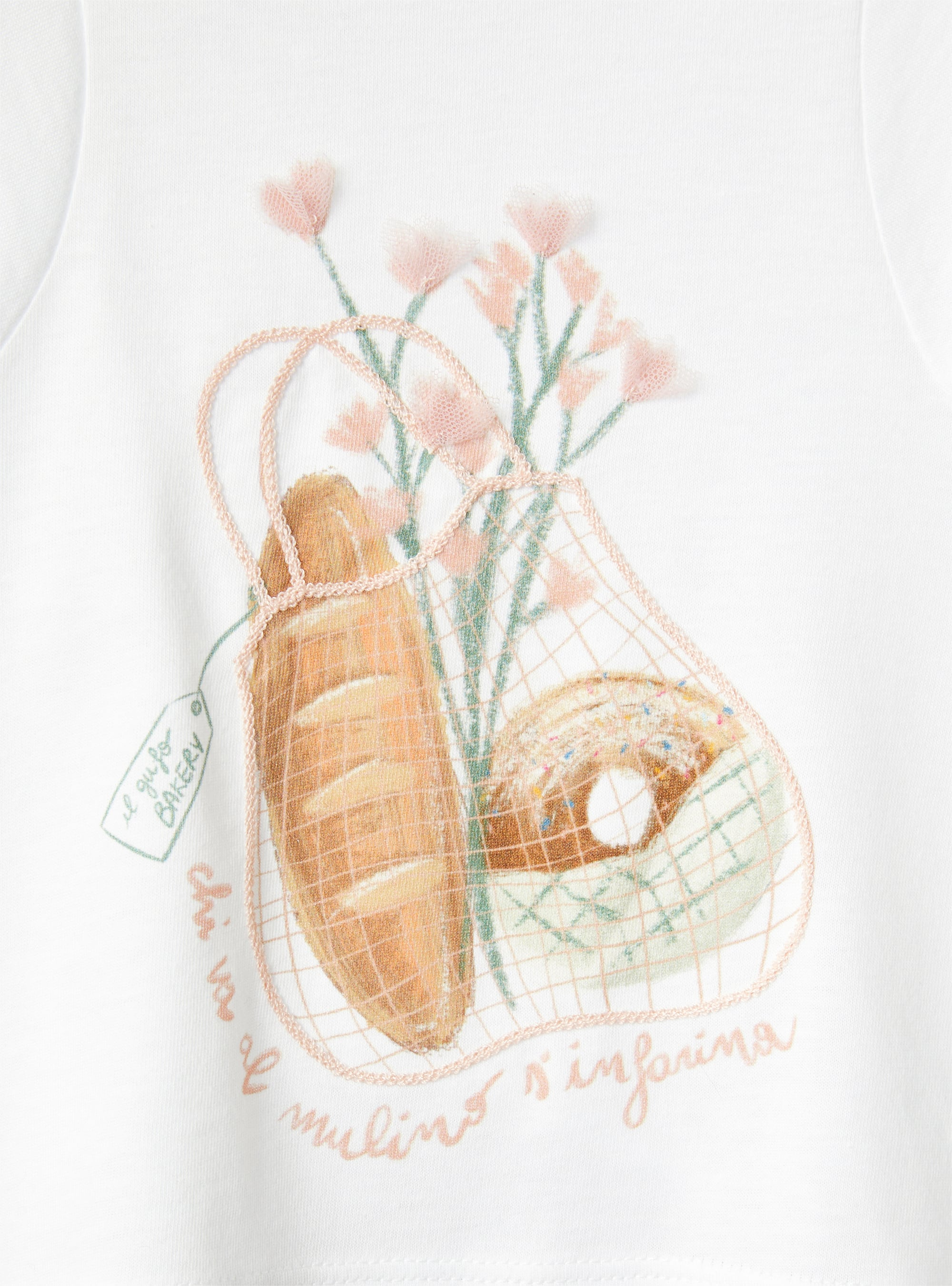 T-shirt with bakery print - White | Il Gufo