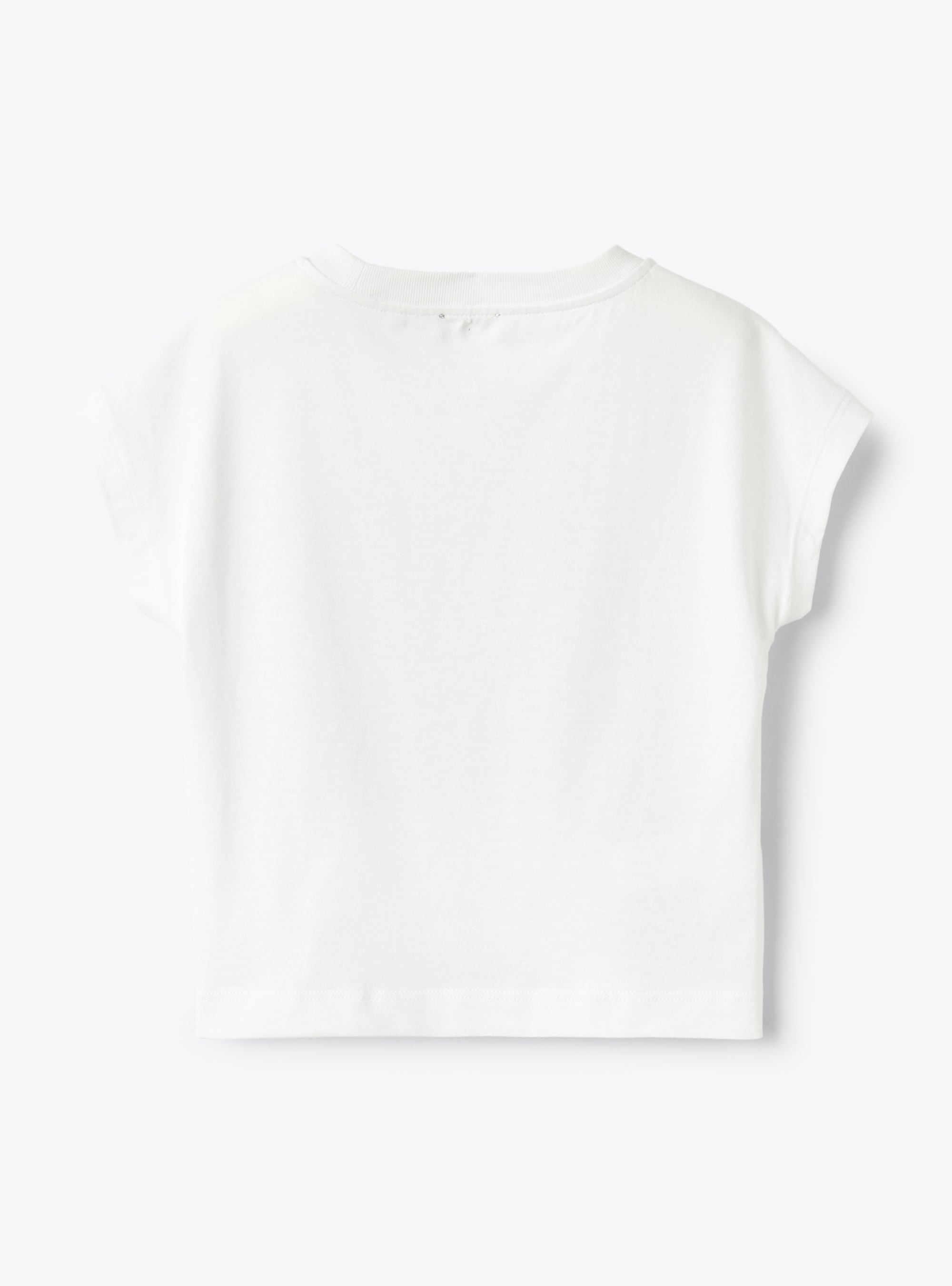 T-shirt for girls with a patch detail on the front - Blue | Il Gufo