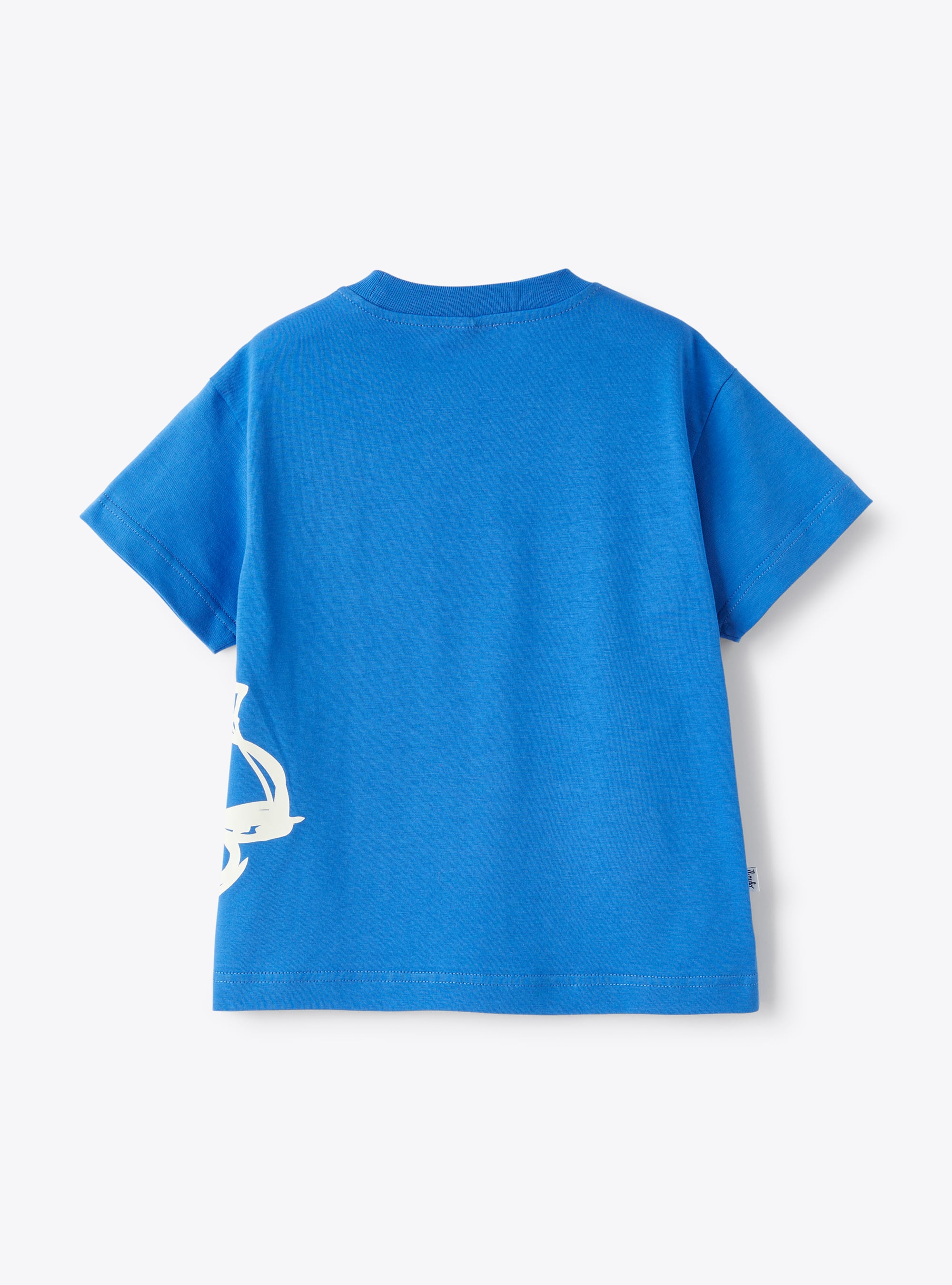 Cobalt-blue t-shirt with print design  - Light blue | Il Gufo