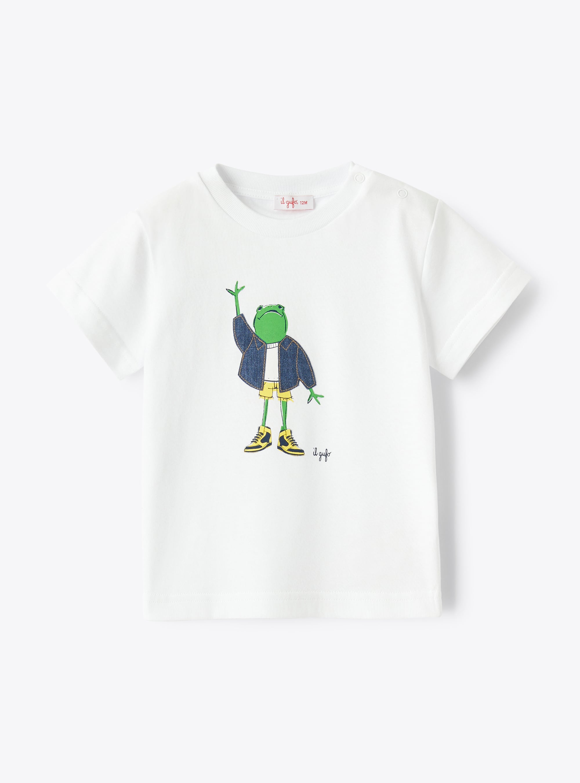 Baby-T-Shirt für Jungen mit aufgedrucktem Frosch  - T-shirts - Il Gufo